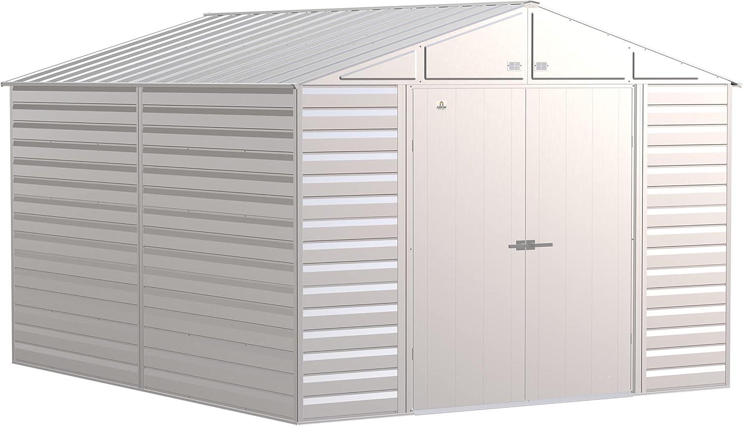 Arrow Select Steel Storage Shed Steel Storage Shed, 10x12, Flute Grey