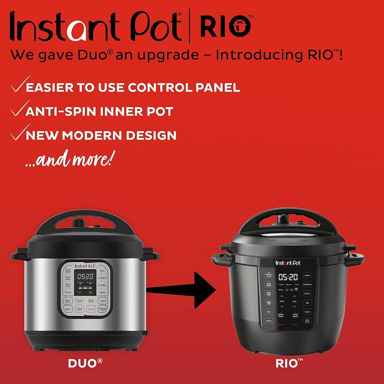 Instant Pot RIO 6qt 7-in-1 Electric Pressure Cooker & Multi-Cooker: Instapot, Slow & Rice Cooker, Stainless Steel