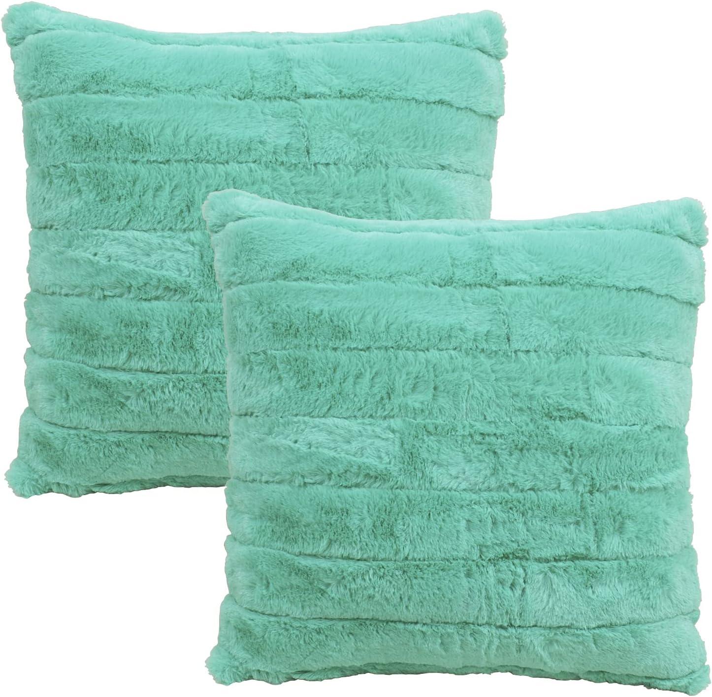 Home Soft Things Comfy Fluffy Throw & 2 Pillow Covers Combo - Arcadia - 60" x 80"/18" x 18" Jumbo