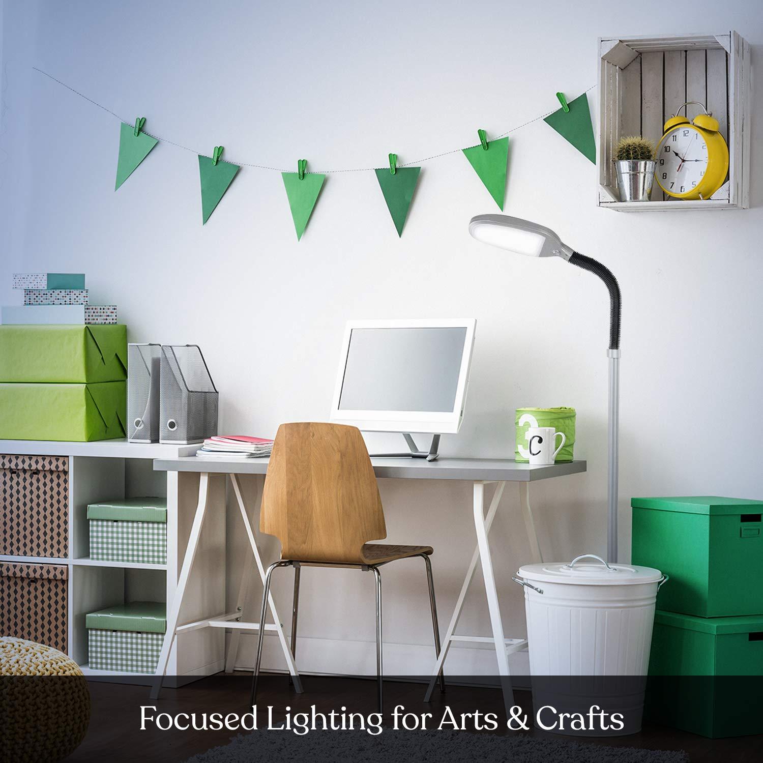 Brightech Litespan 53 in. Industrial Dimmable LED Floor Lamp with Height Adjustable Gooseneck Head