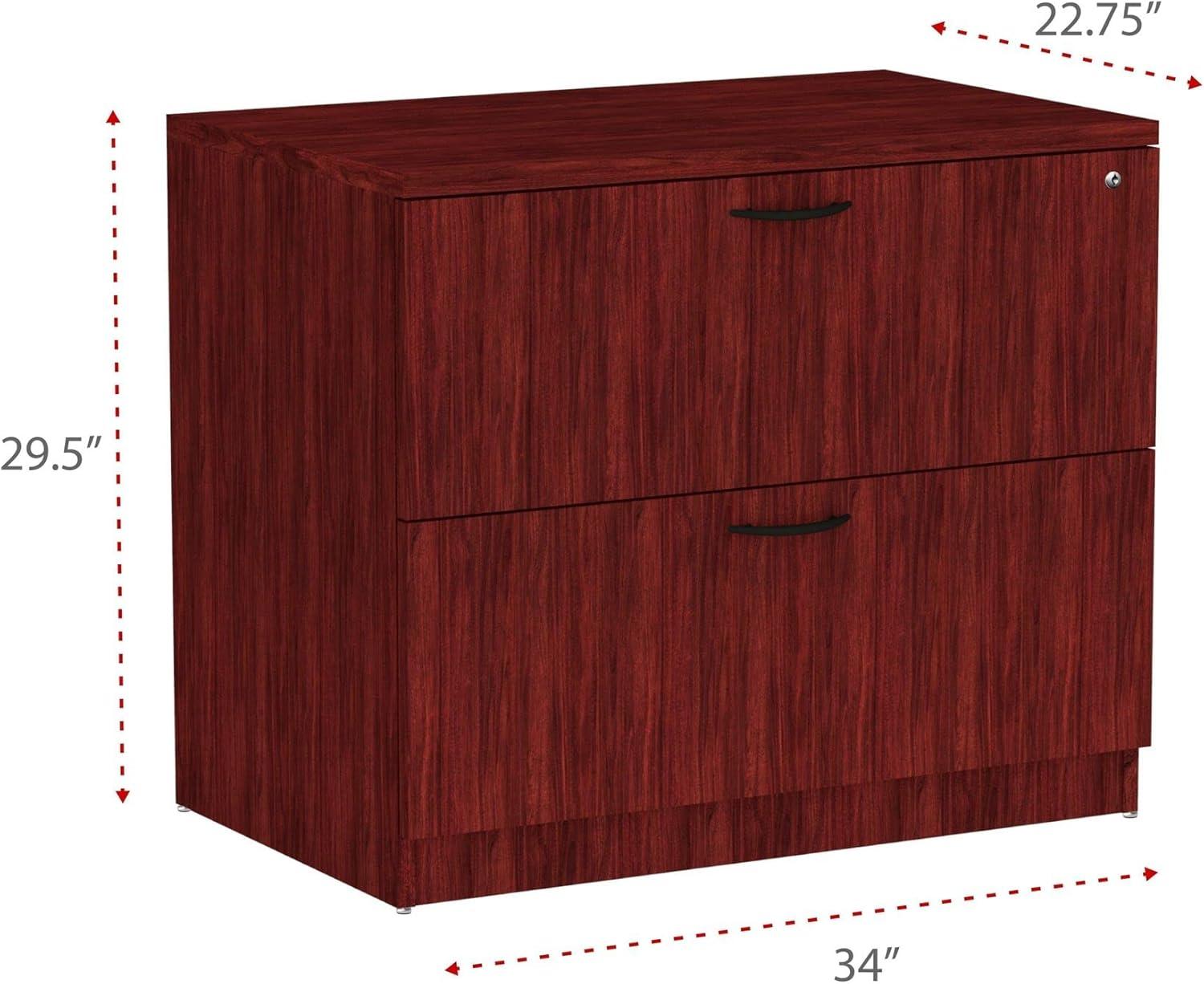 Mahogany 2-Drawer Lockable Water Resistant Lateral File Cabinet