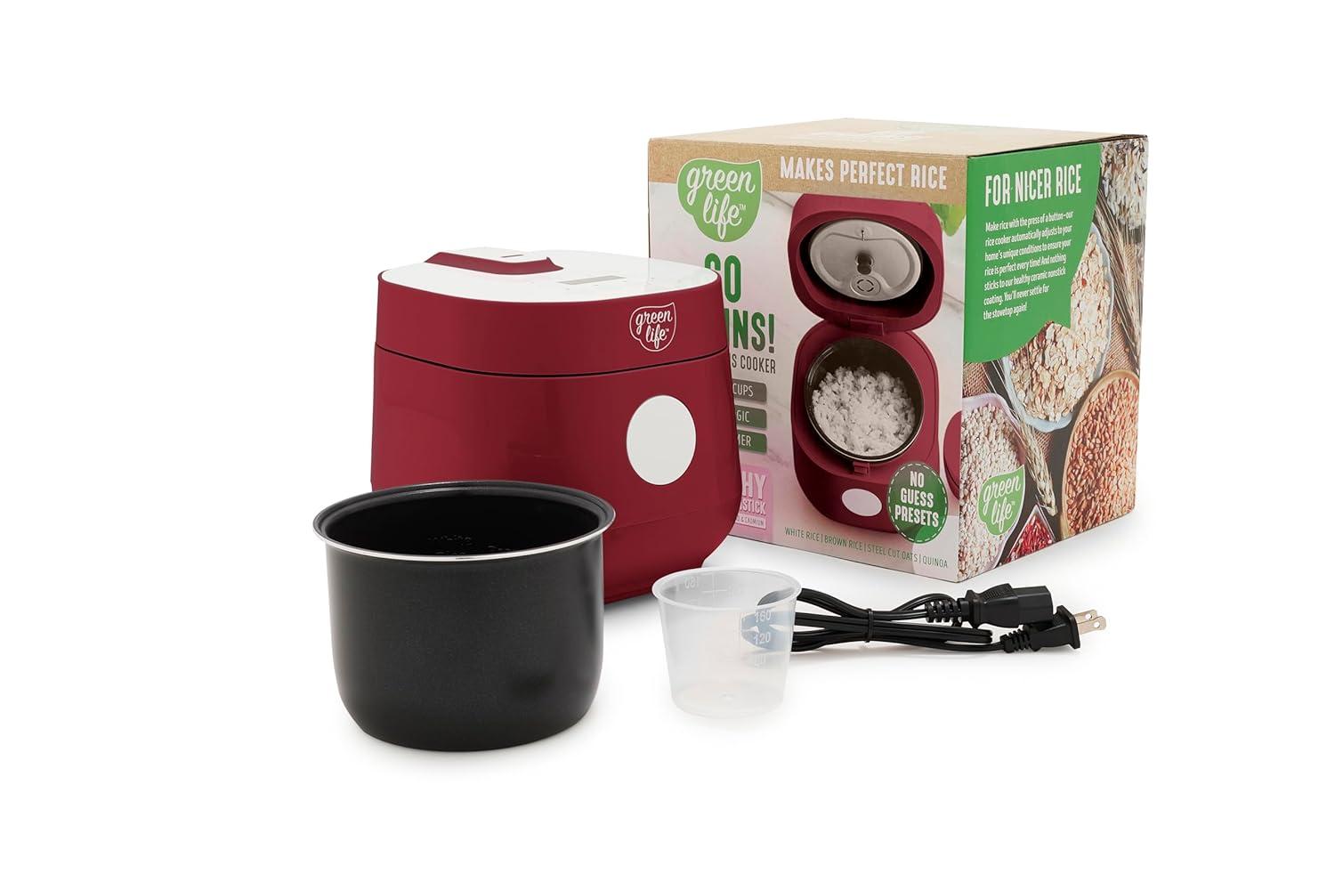 GreenLife Rice Cooker | Red
