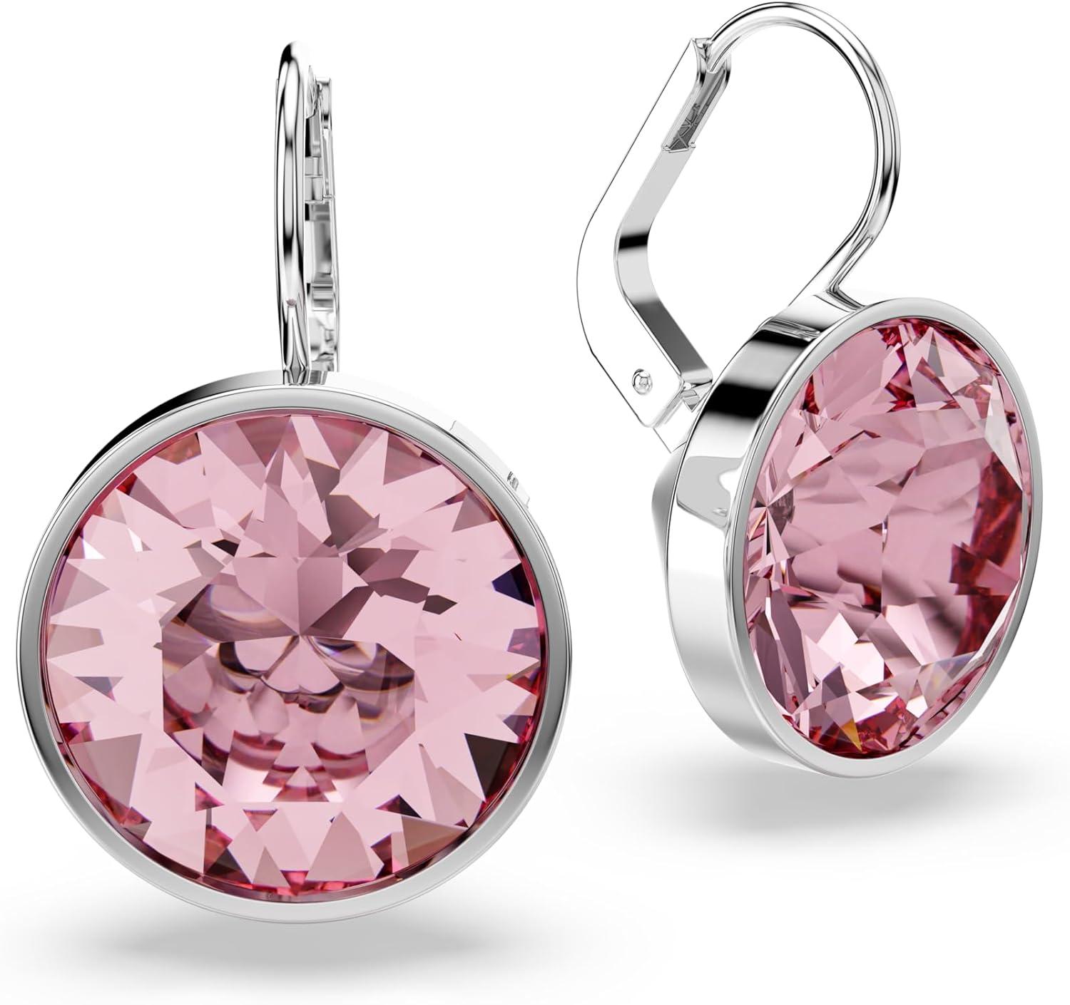 Swarovski Bella Drop Earrings, Round Cut Crystal, Lever Back Closure