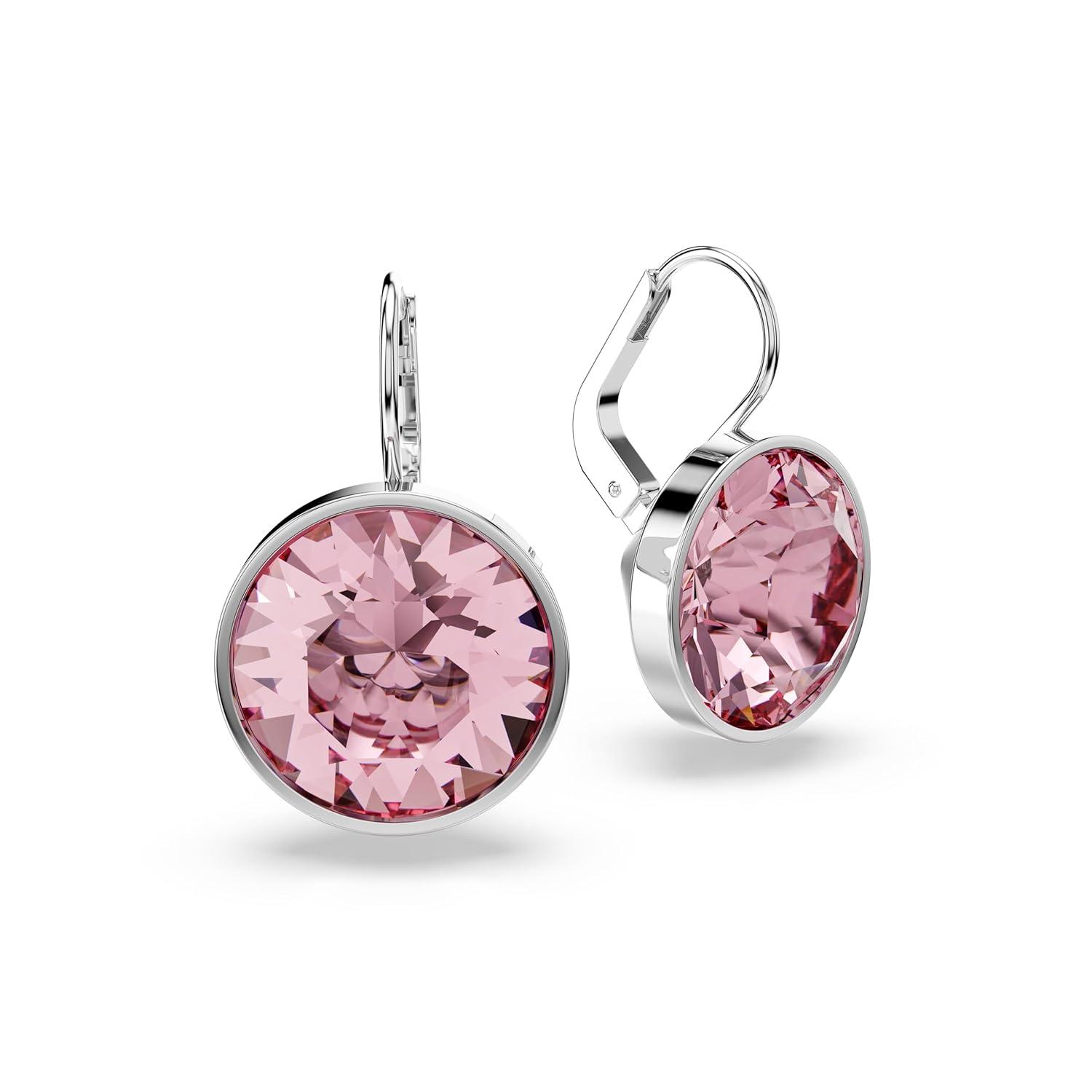 Swarovski Bella Drop Earrings, Round Cut Crystal, Lever Back Closure