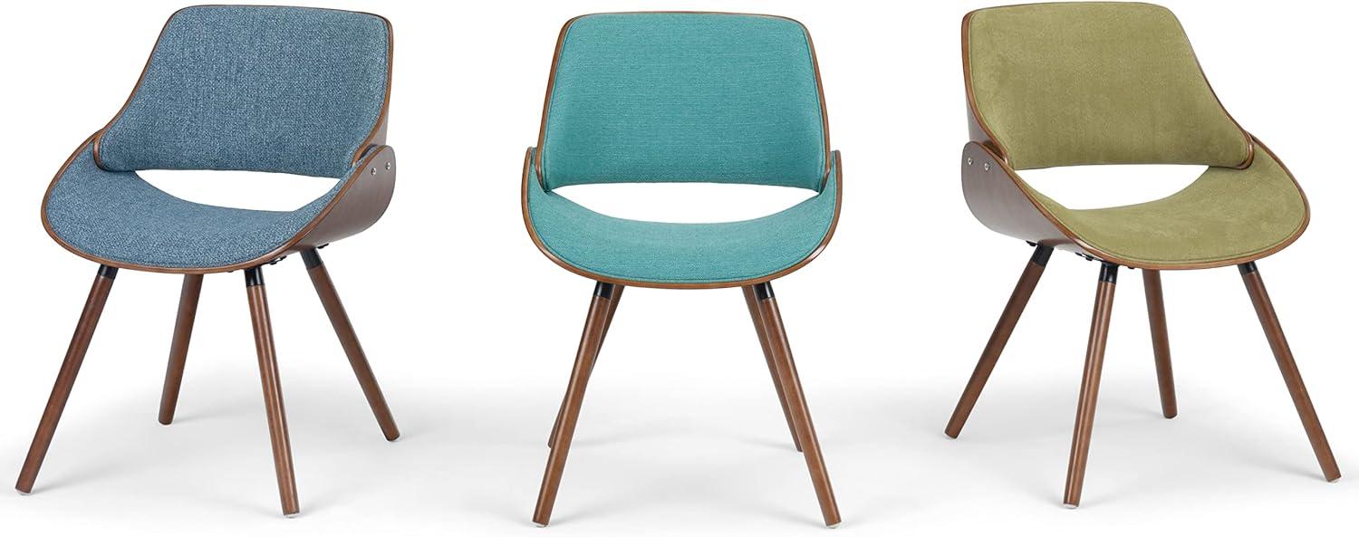 Denim Blue Upholstered Parsons Side Chair with Solid Wood Legs