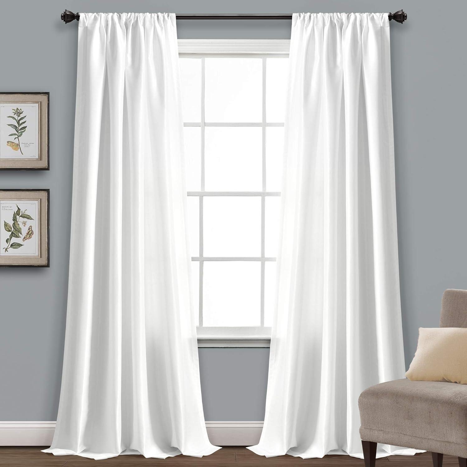 Lush Decor Venetian Polyester Semi Sheer Curtain Single Panel
