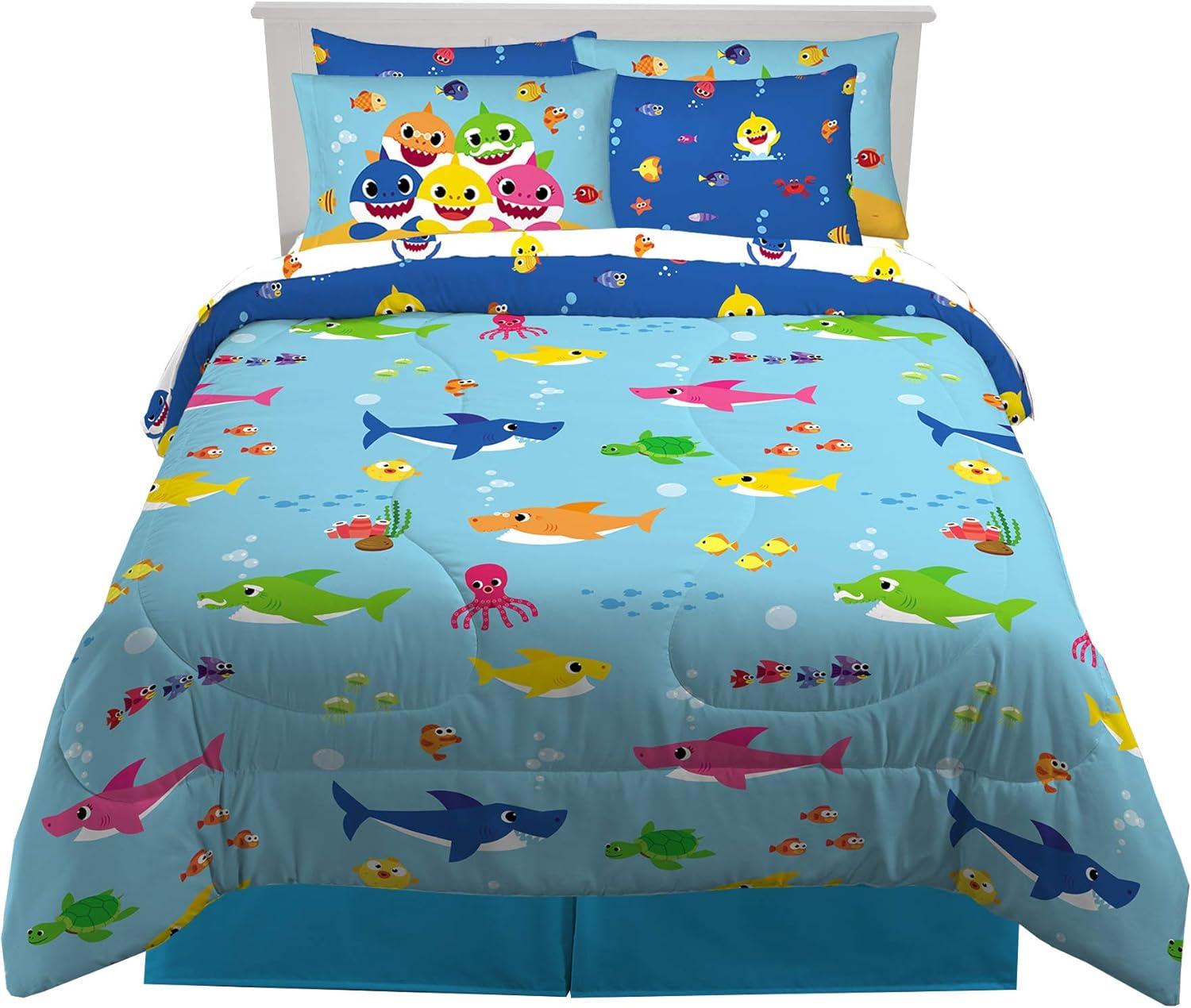 Baby Shark Blue Microfiber Full Comforter Set