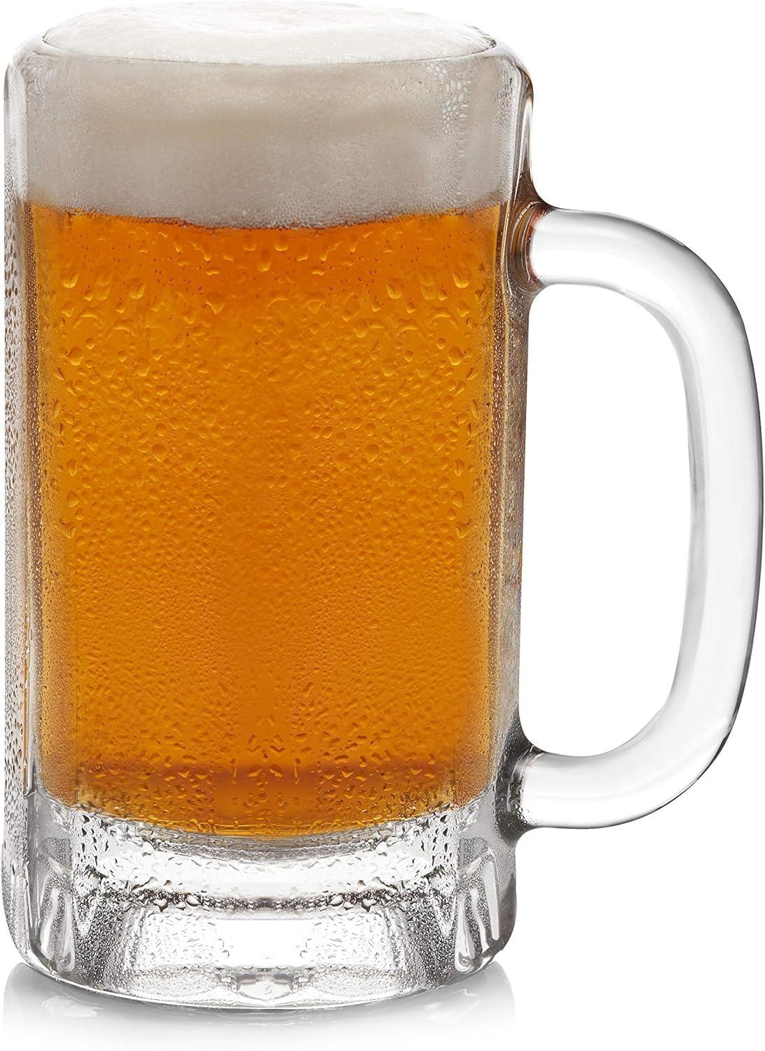 Libbey Heidelberg Glass Beer Mugs, 16 ounce, Set of 4