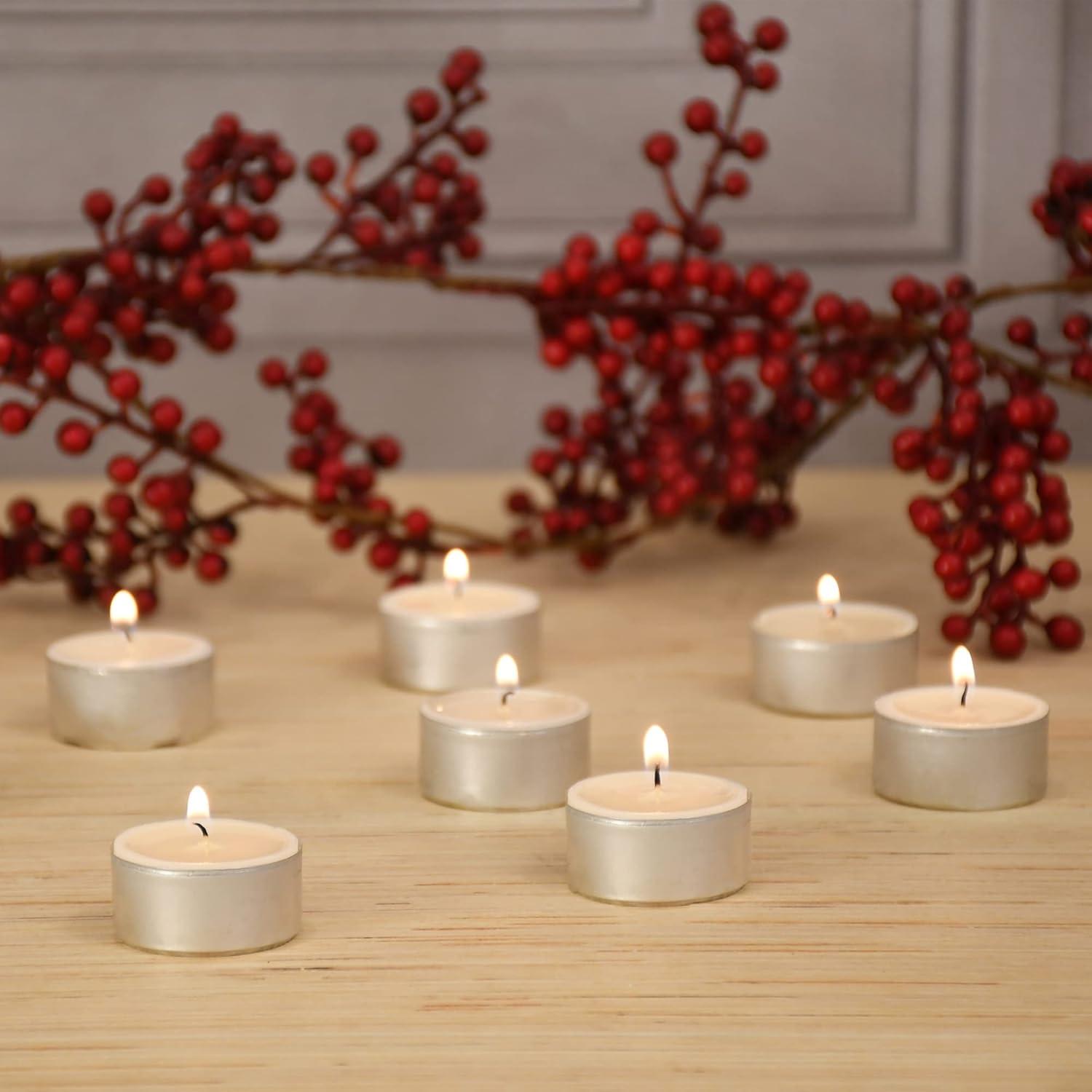 LumaBase Extended Burn Tea Light Candles - Set of 100