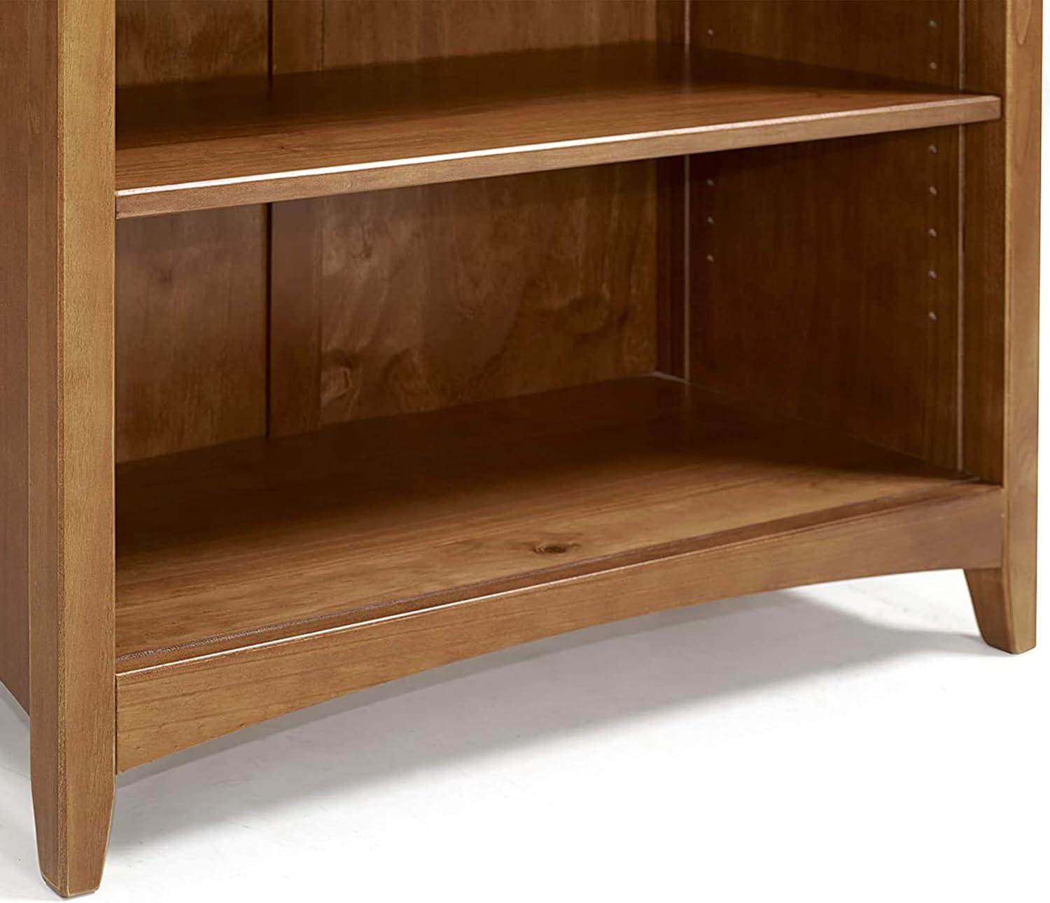 Camaflexi 48” Shaker Style 4-Shelf Wooden Bookcase Closed Back Storage Shelf, Brown