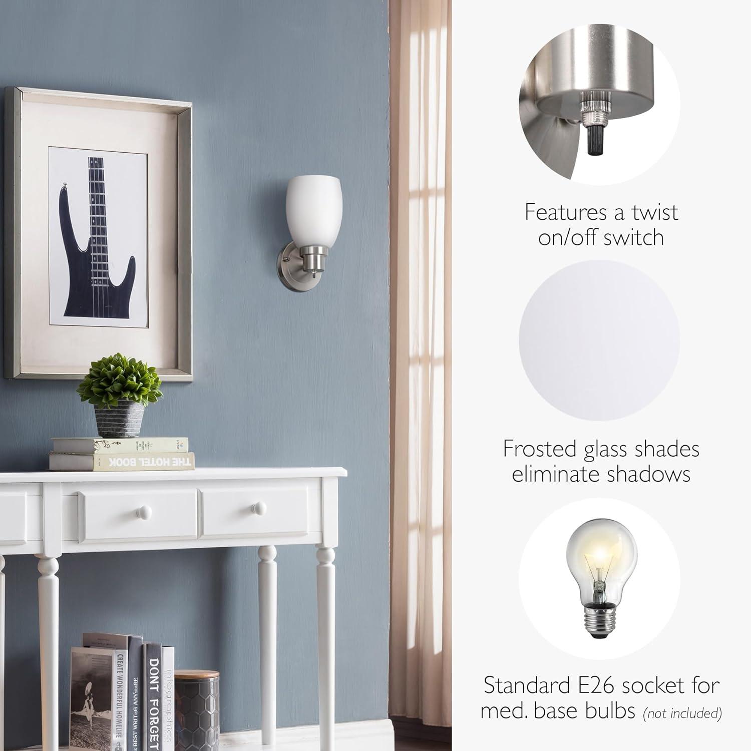 Design House Lydia Wall Light in Satin Nickel