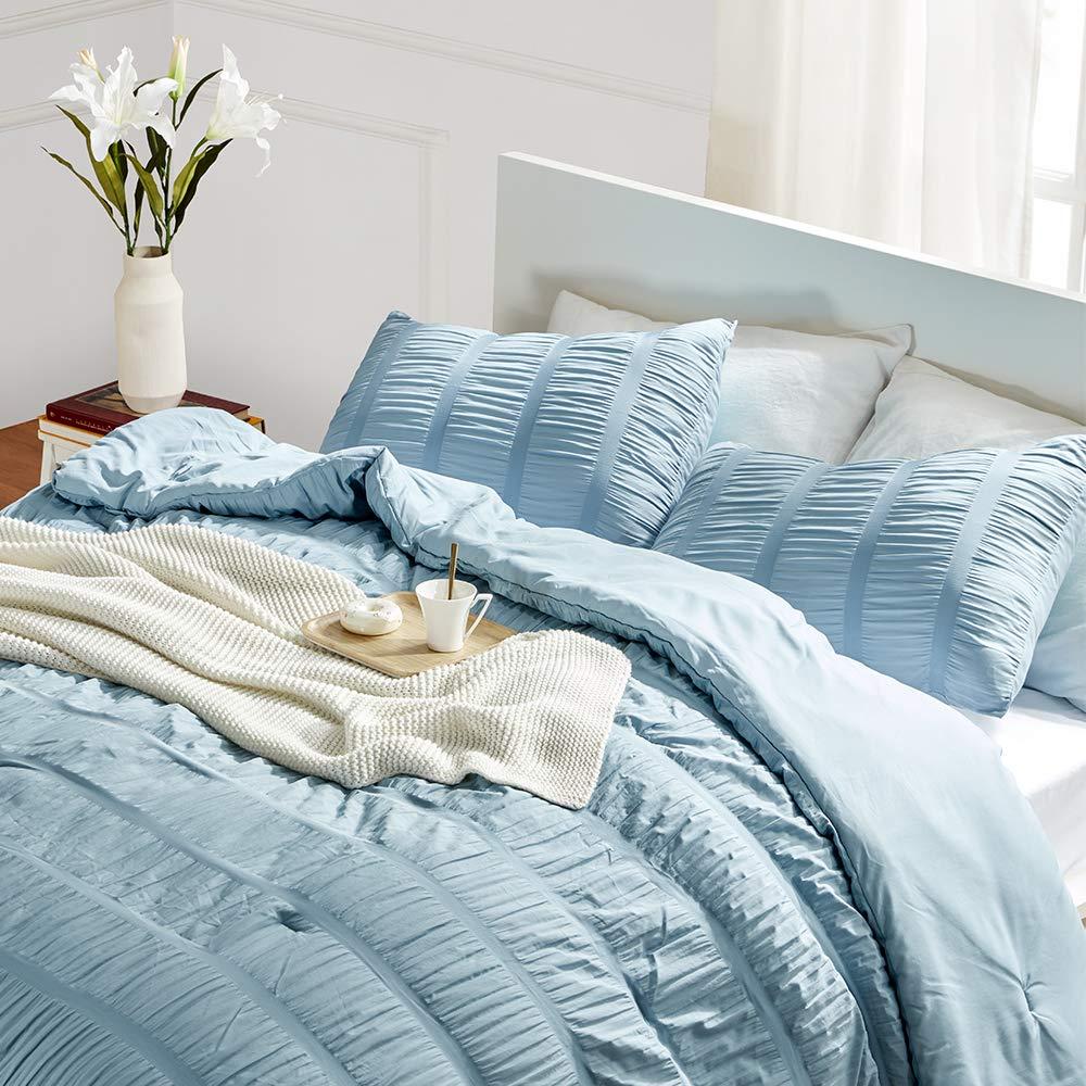 Nestl Bed-in-A-Bag Pleated Comforter Set with Bed Sheets