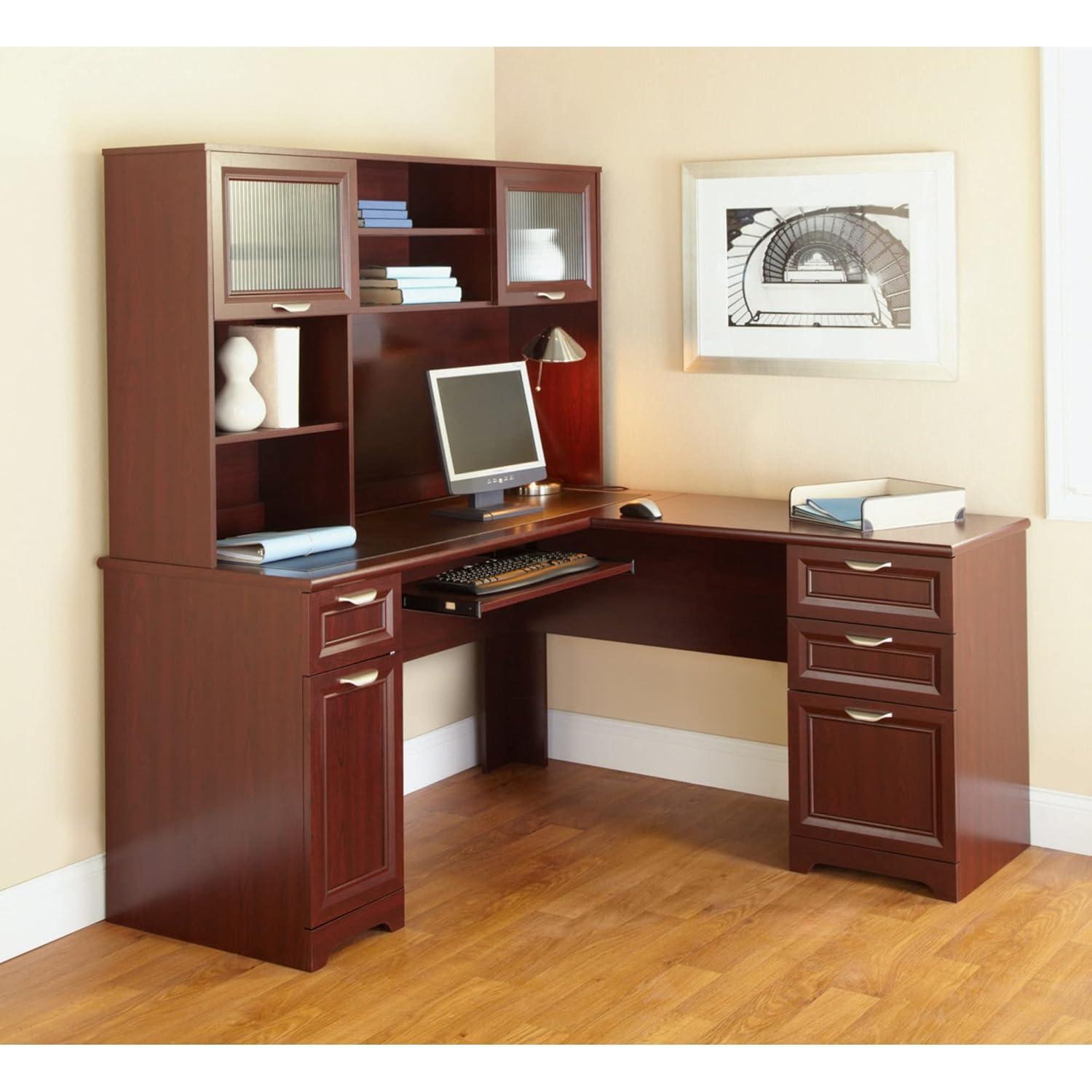 Realspace Magellan 59"W L-Shaped Desk, Classic Cherry