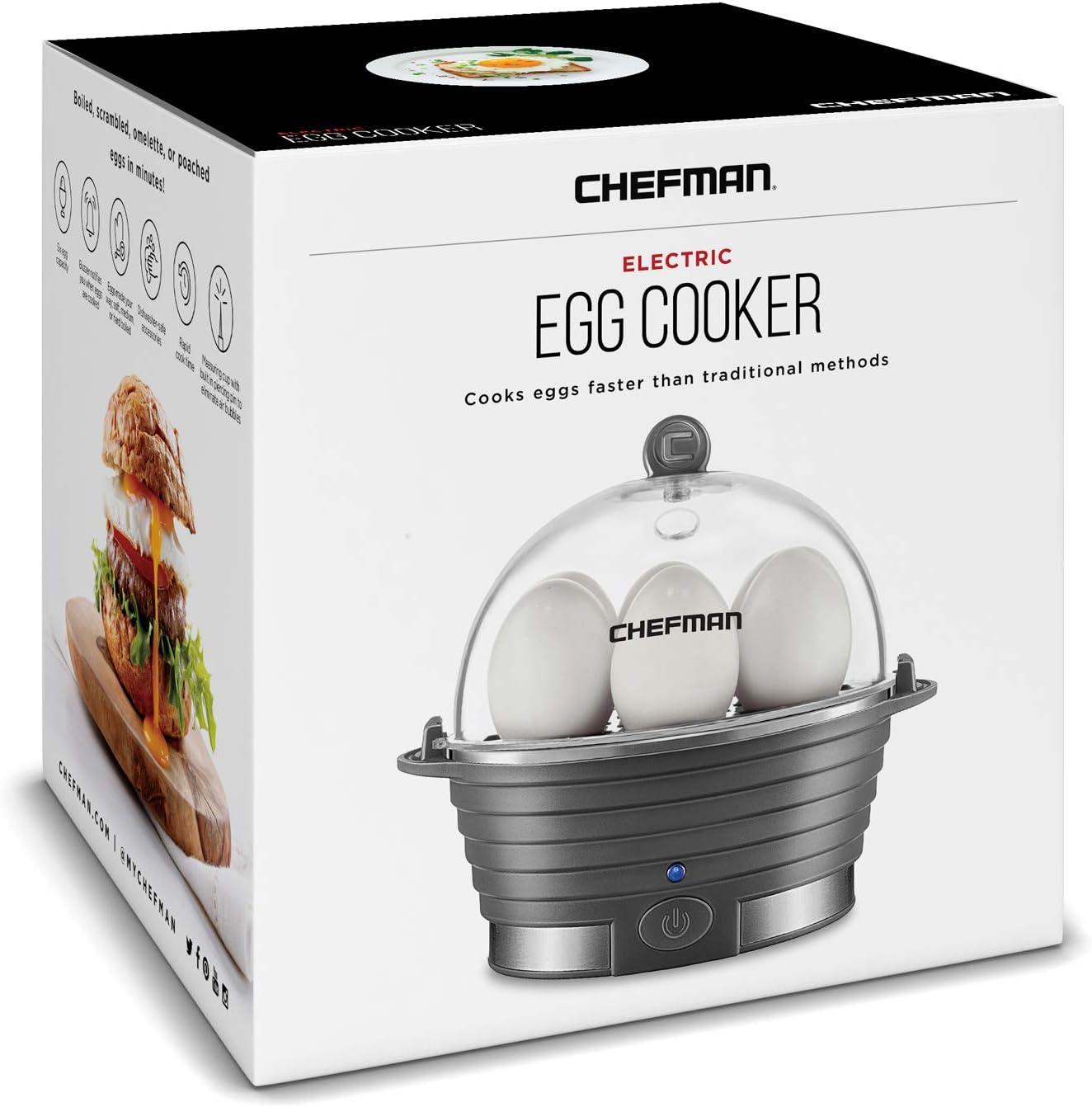 Chefman Electric Egg Cocedor/caldera, Egg-Maker Rápido, Grey