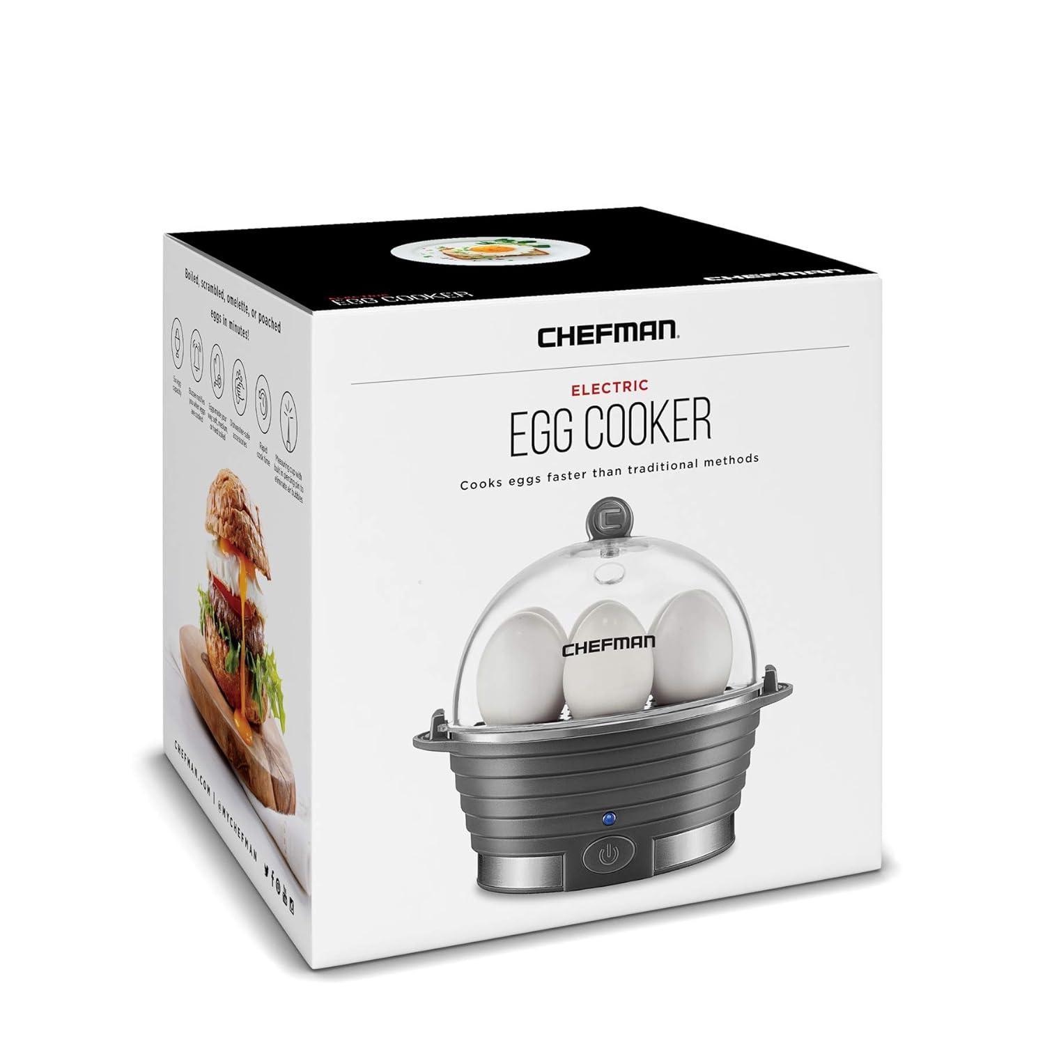 Chefman Electric Egg Cocedor/caldera, Egg-Maker Rápido, Grey