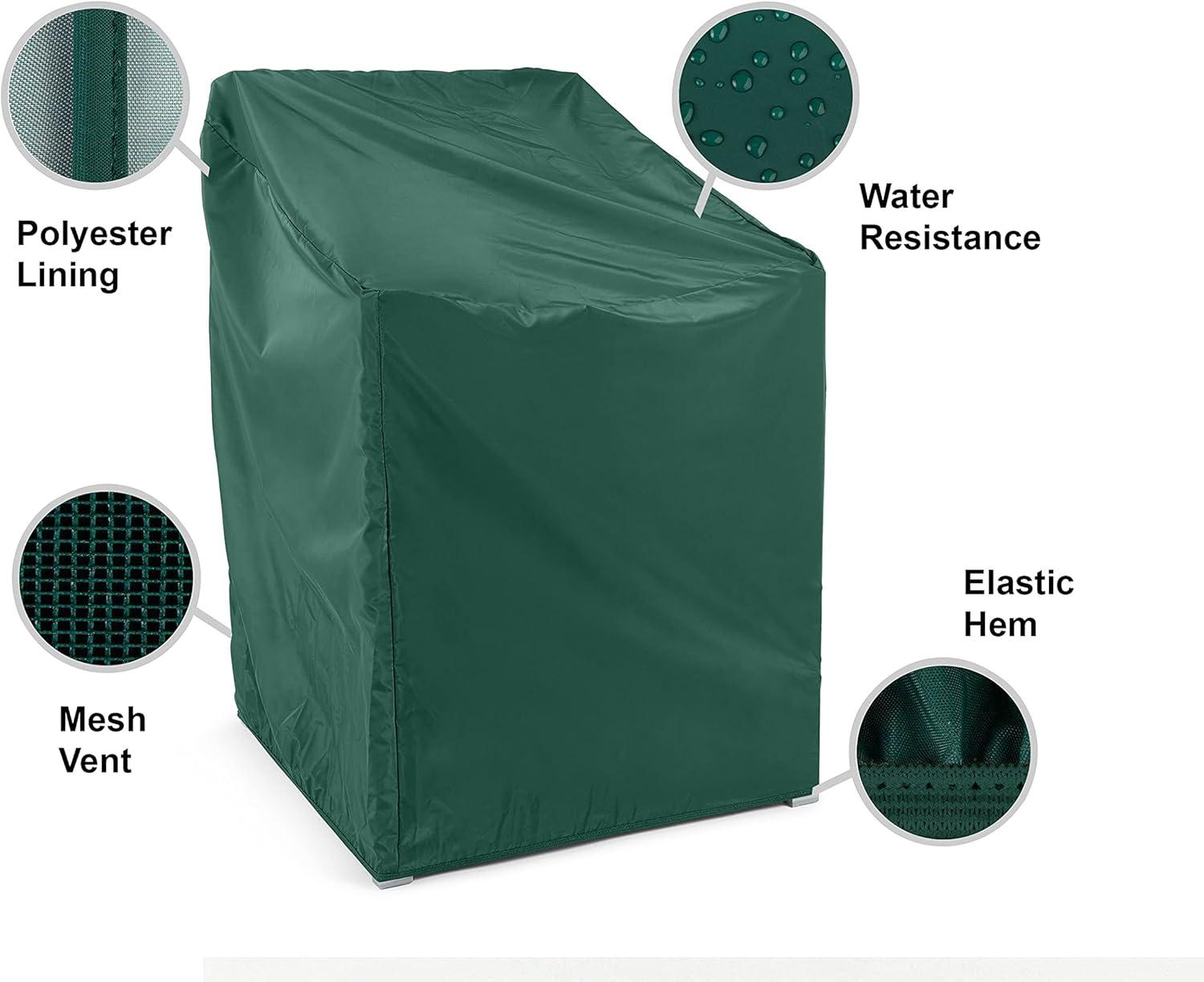 Covermates Outdoor Chair Cover - Light Weight Material, Weather Resistant, Elastic Hem, Seating and Chair Covers, 28W x 34D x 38H, Green