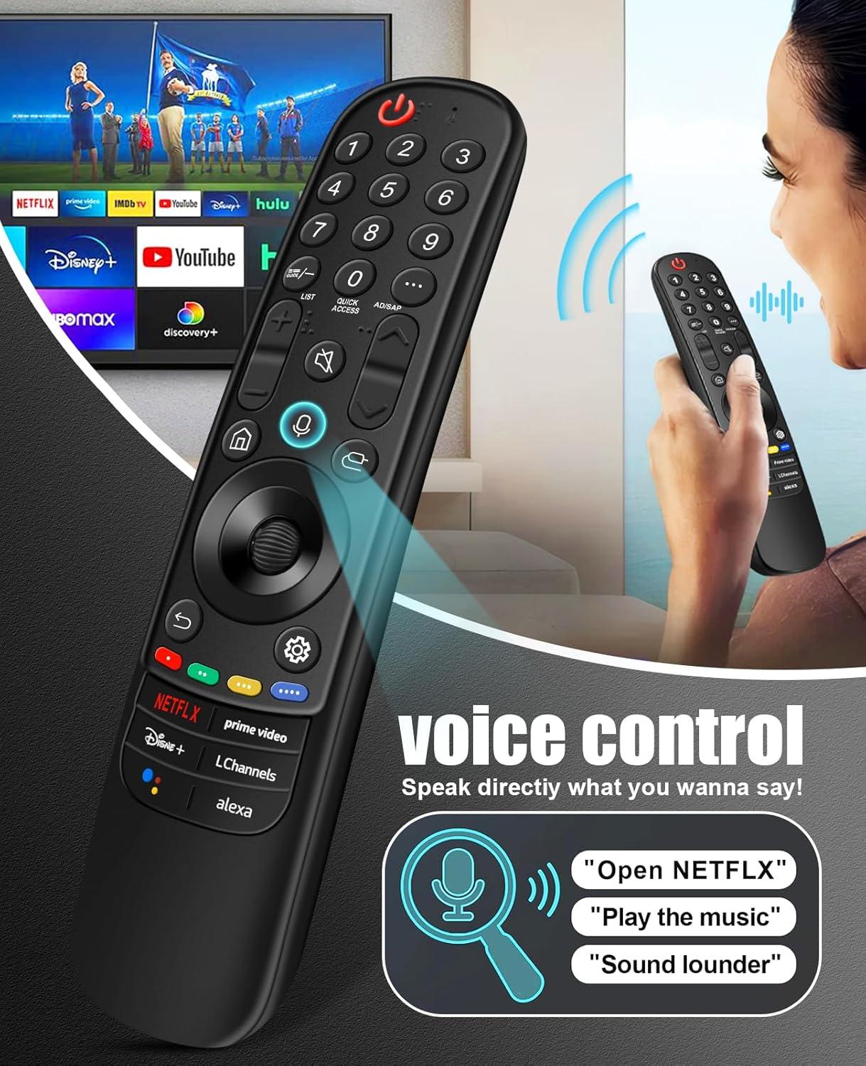 Black Voice Remote Control for LG Smart TV with Pointer and Voice Function