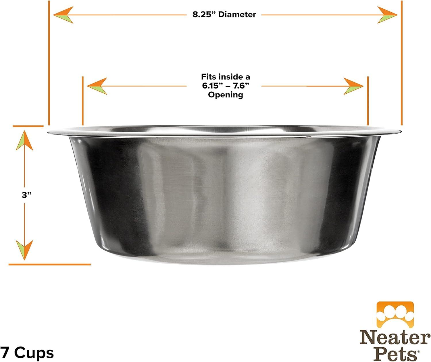 Neater Feeder 7-Cup Stainless Steel Pet Bowls, Set of 2