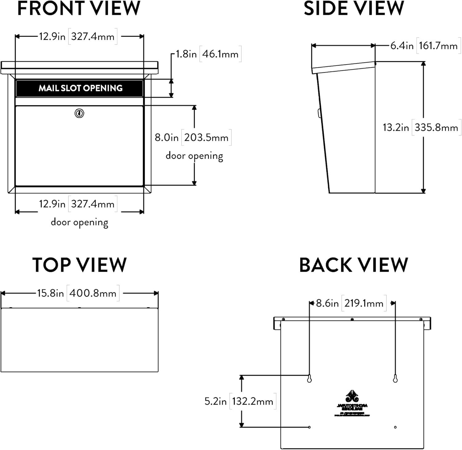 Architectural Mailboxes Maya Classic Stainless Steel Wall Mount Silver Mailbox