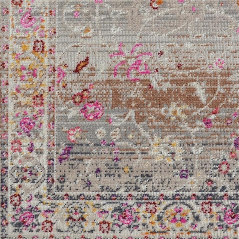 Nourison Vintage Kashan VKA01 Gray/Ivory/Pink Indoor Area Rug - 2'4 x 8'