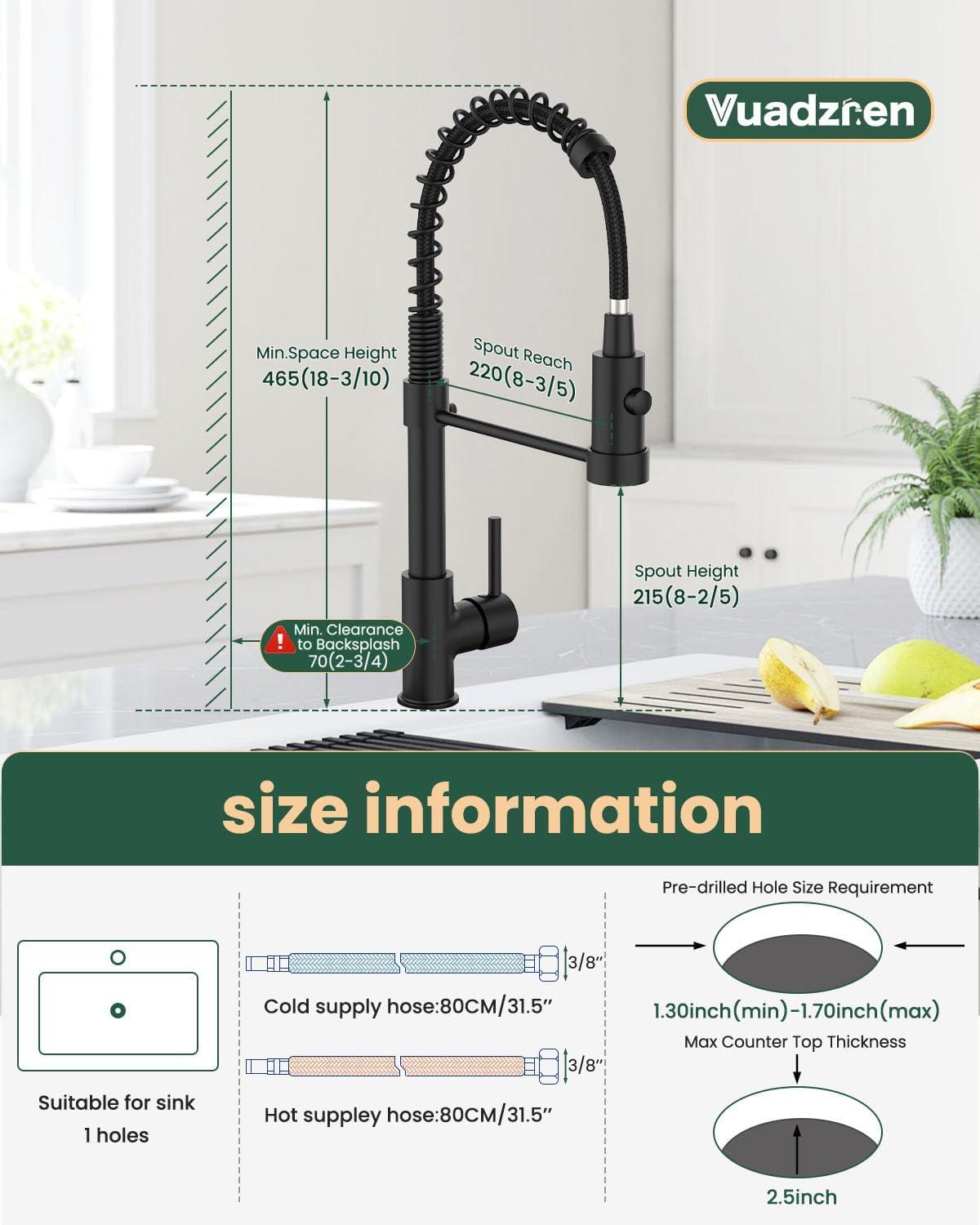 Kitchen Faucet With Pull Out Sprayer, Single Handle Single Lever Kitchen Sink Faucet