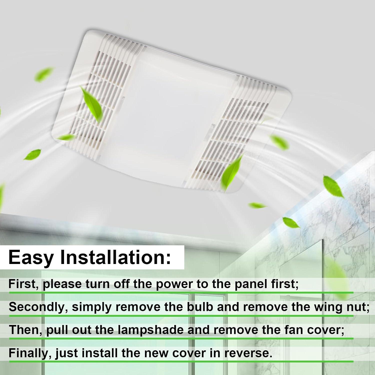 85315000 Bathroom Exhaust Fan Cover Ventilation Fan Grille Lens Assembly Replacement Parts for Br-oan-Nut-one 663, 663N, 663FL, 663L, 663LN, 669L, 669LN, 669FN, 763RL, 763RLN, 770F 769RL