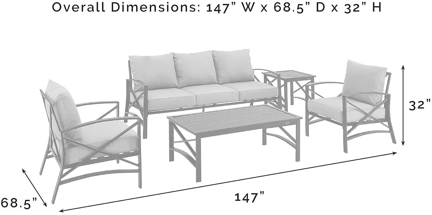 Kaplan 5pc Outdoor Sofa Set - Oatmeal - Crosley: Steel Frame, Transitional Design, Patio Lounge Furniture