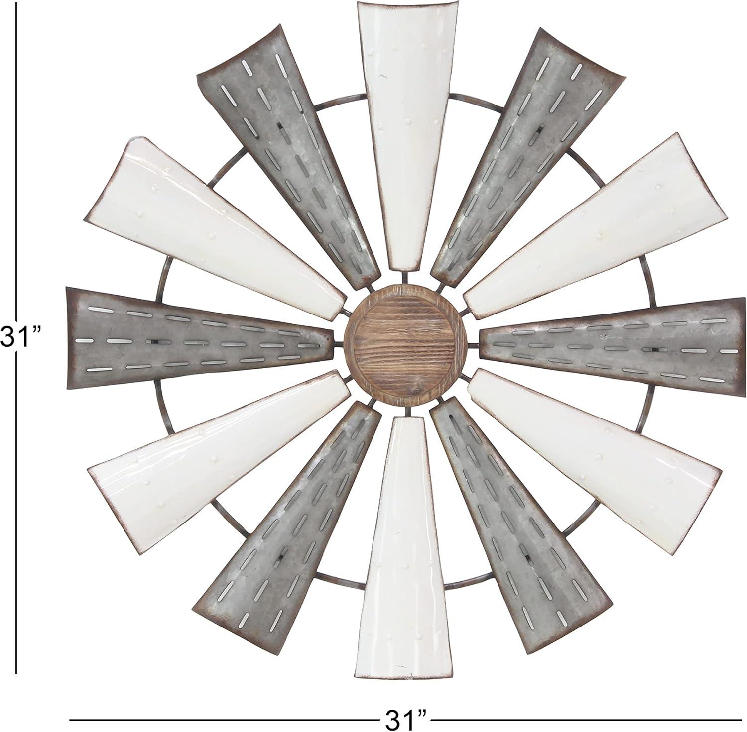Millwood Pines Metal Indoor Outdoor Windmill Brown Wall Decor