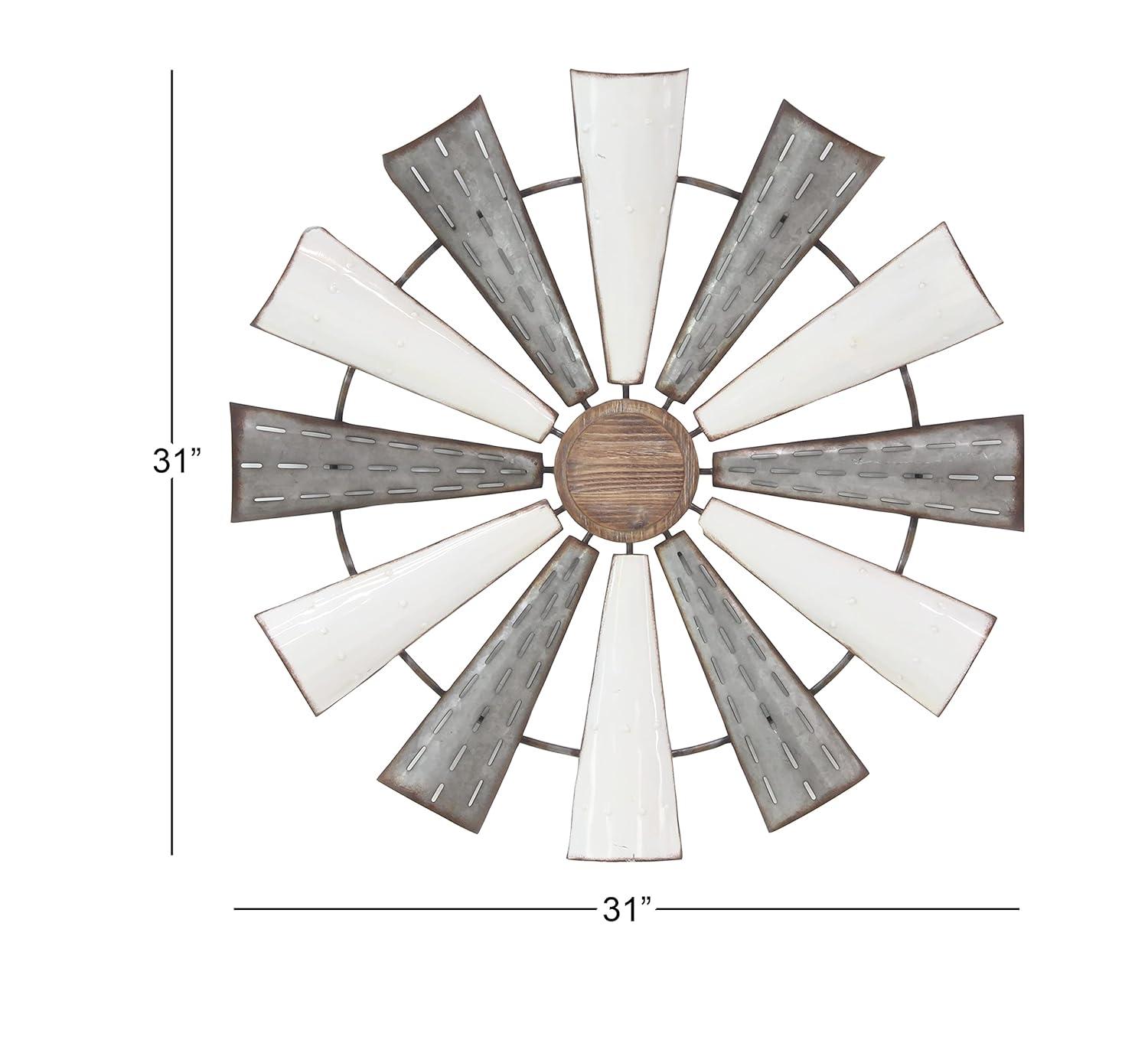 Millwood Pines Metal Indoor Outdoor Windmill Brown Wall Decor