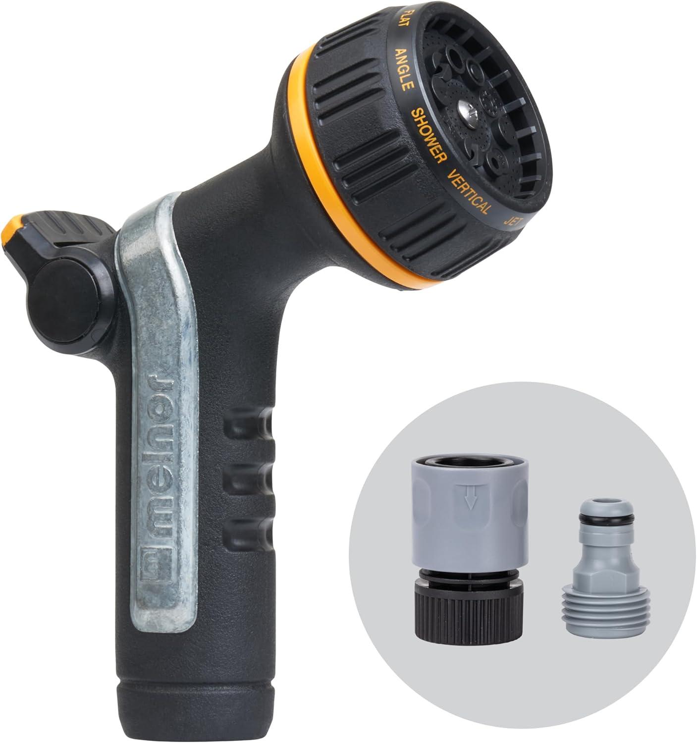 Heavyweight Metal Thumb Control Garden Hose Nozzle with Quick Connect