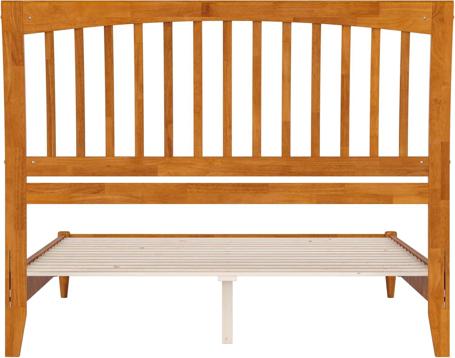 AFI Orleans Queen Solid Wood Low Profile Sleigh Platform Bed, Light Toffee