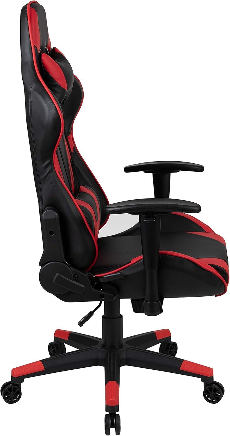 Flash Furniture X20 Gaming Chair Racing Office Ergonomic Computer PC Adjustable Swivel Chair with Fully Reclining Back in Red LeatherSoft