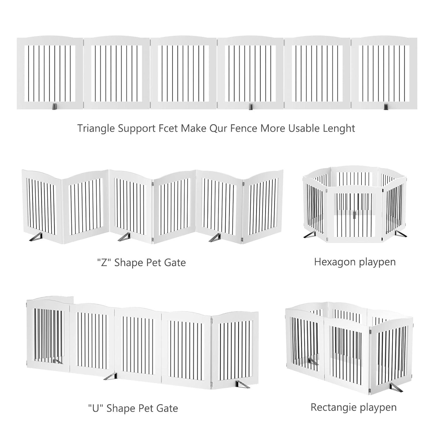 Archie & Oscar™ Freestanding Dog Gates, Foldable Dog Fence Indoor For Stairs, Doorways