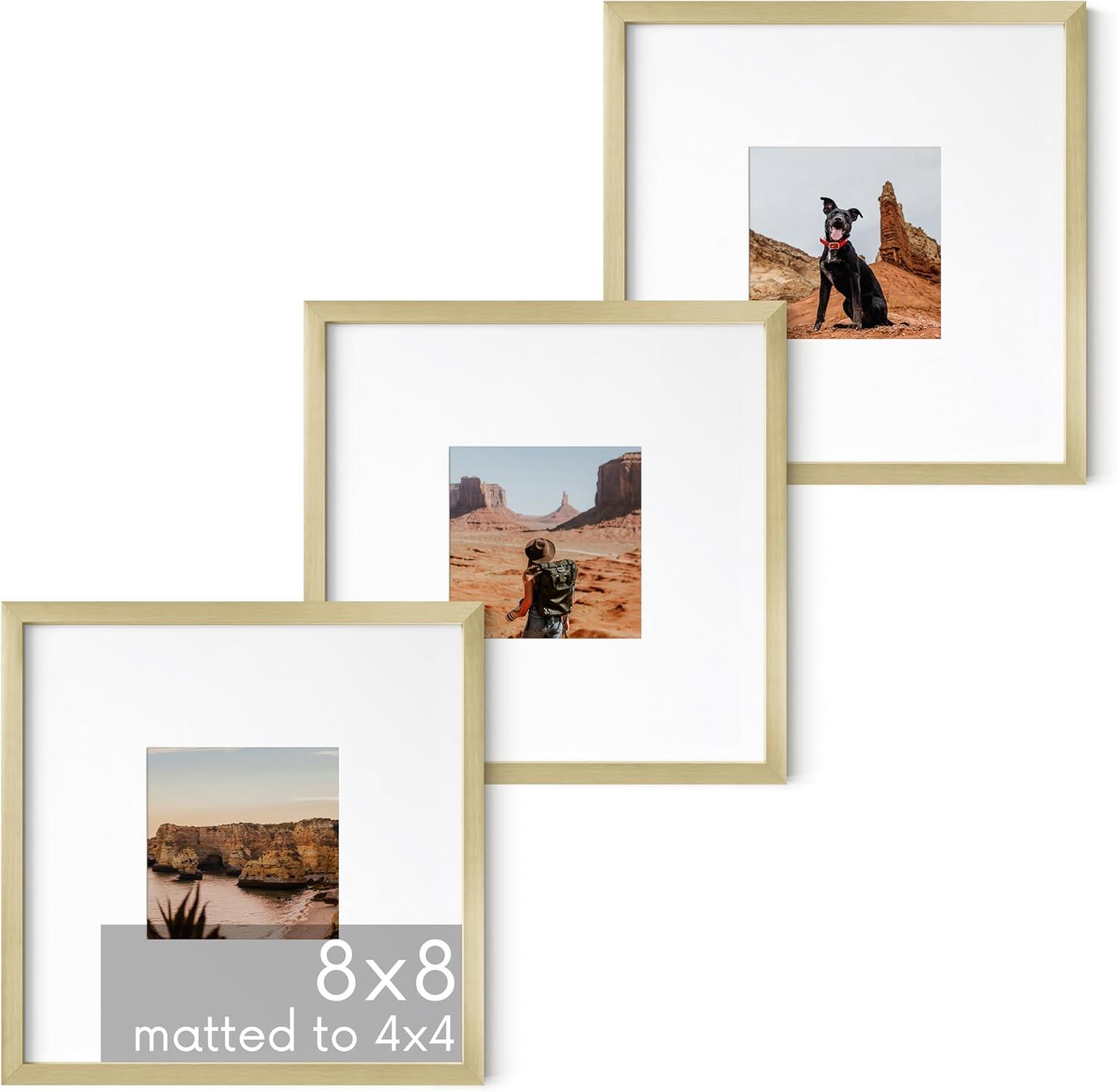 Haus and Hues Matted Square Metal Picture Frames (Set of 3) (Set of 3)