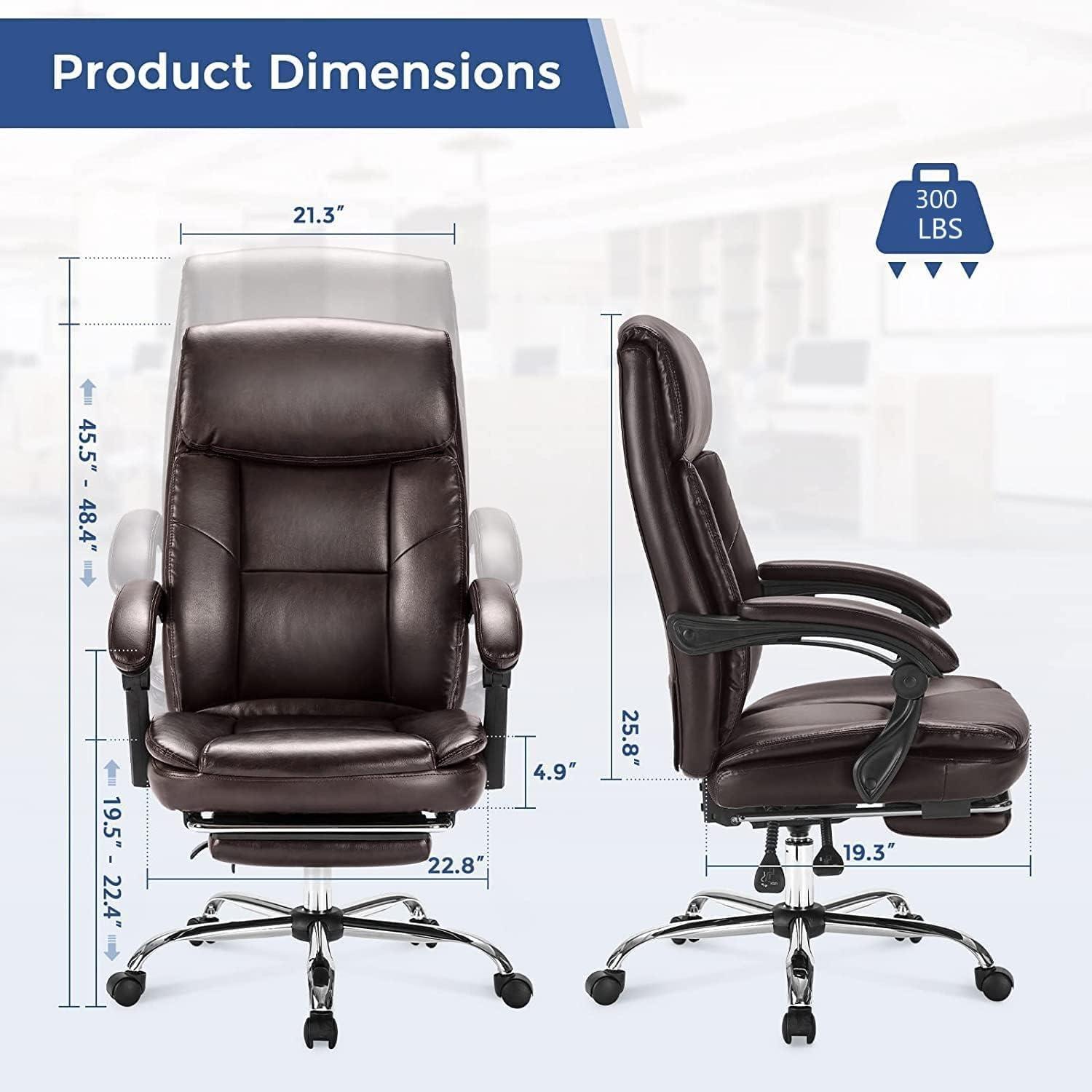 Brown Leather Ergonomic High Back Executive Swivel Chair