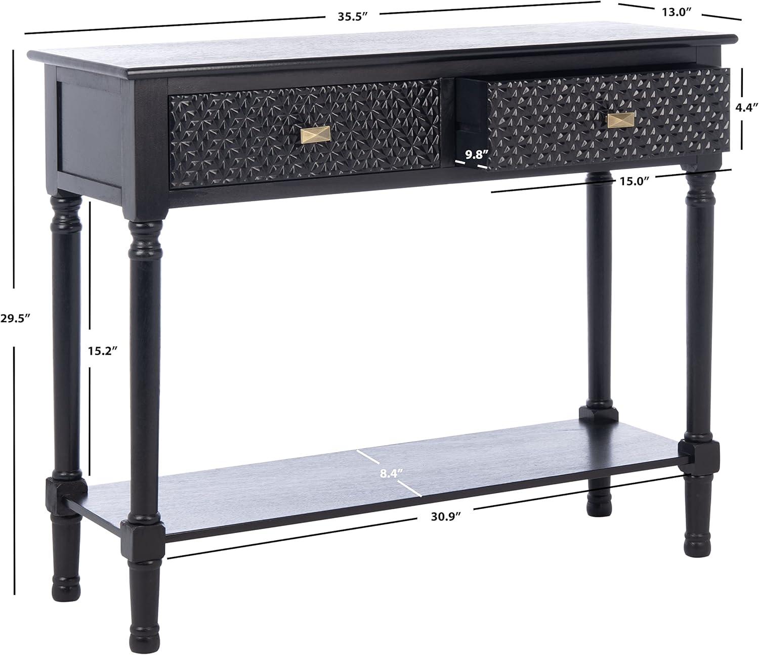 SAFAVIEH Halton Modern 2 Drawer Console Table, Distressed Grey