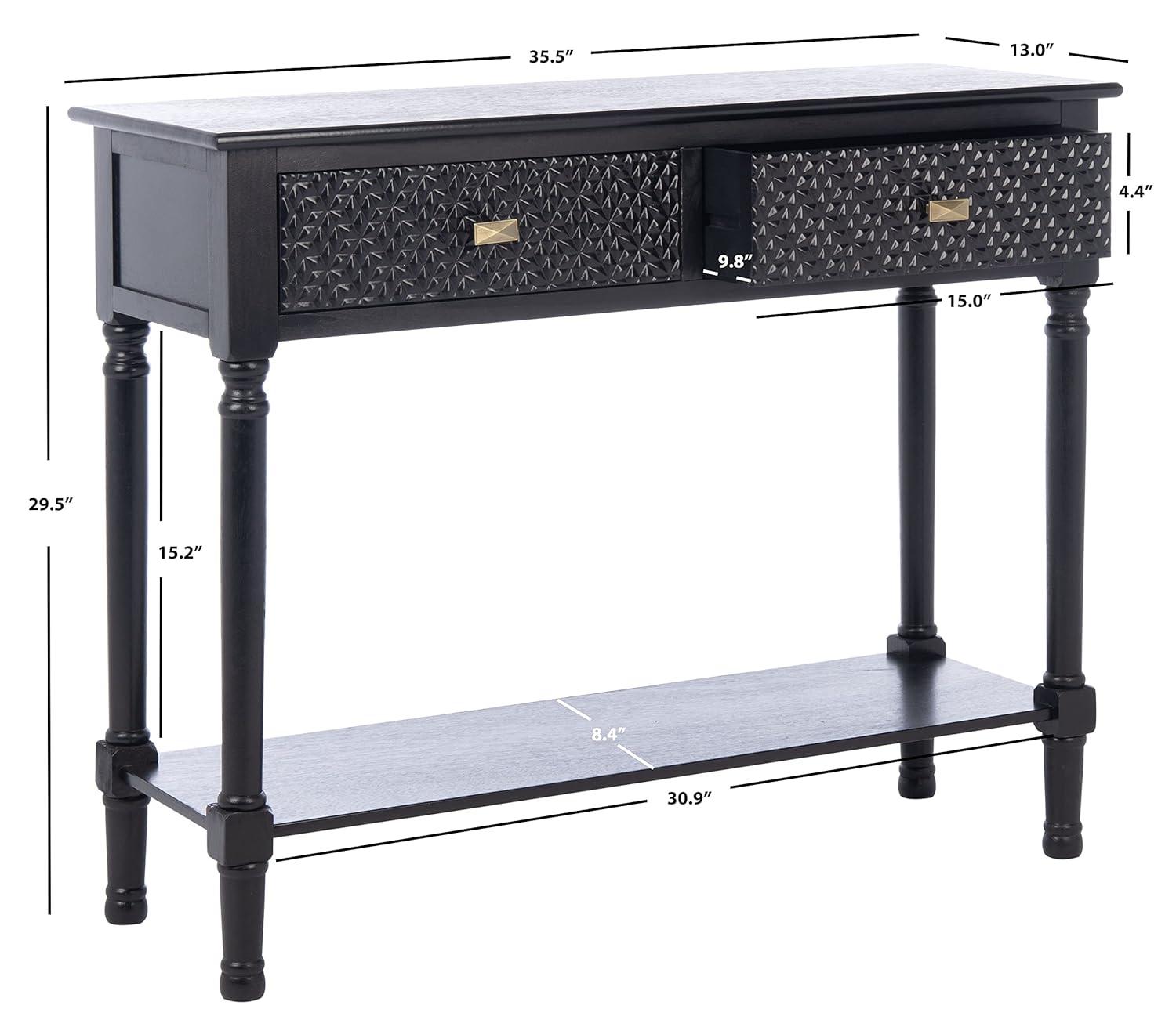 SAFAVIEH Halton Modern 2 Drawer Console Table, Distressed White