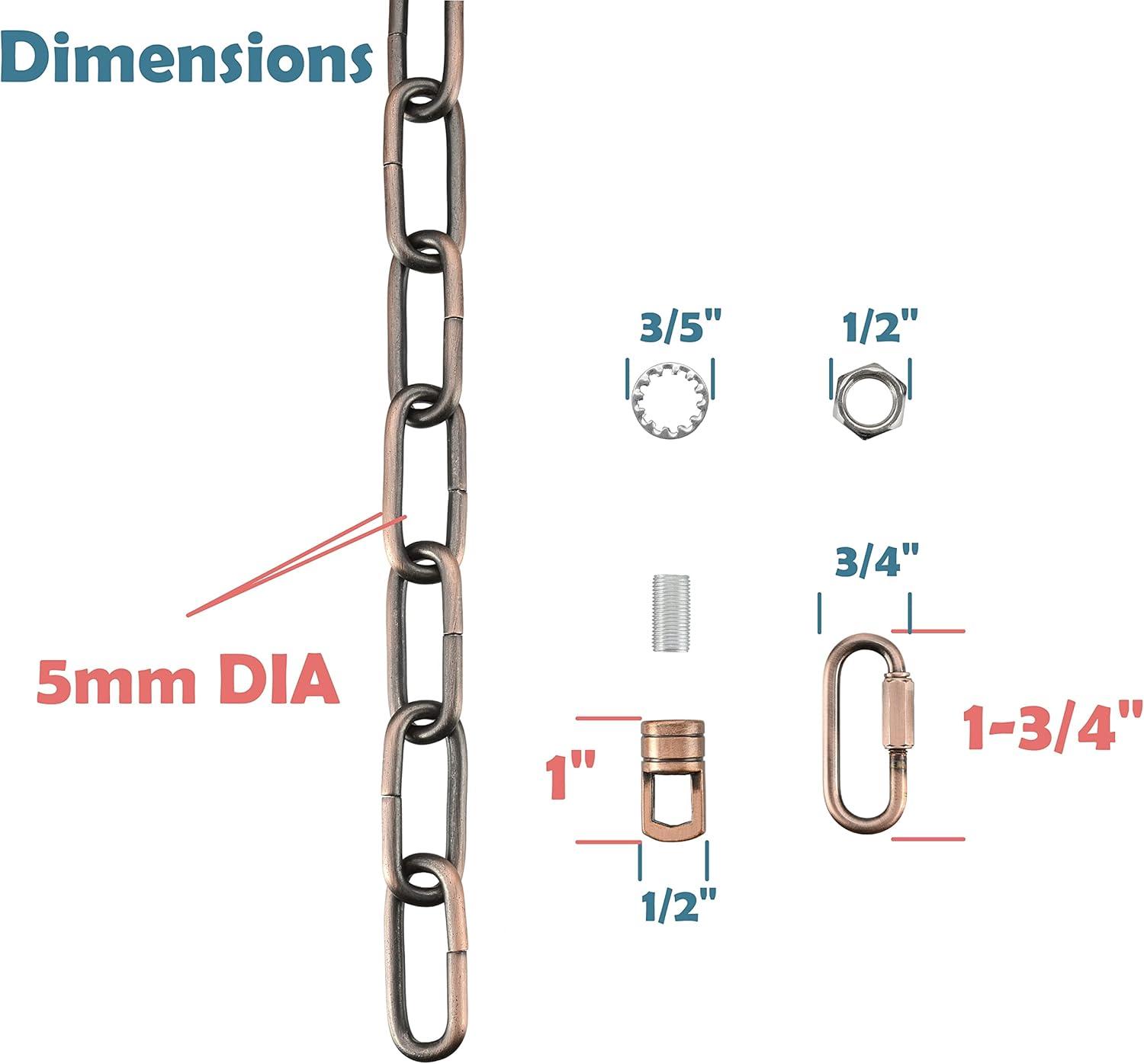 Heavy Duty Chain for Hanging up Maximum Weight 120 Pounds-Lighting Fixture