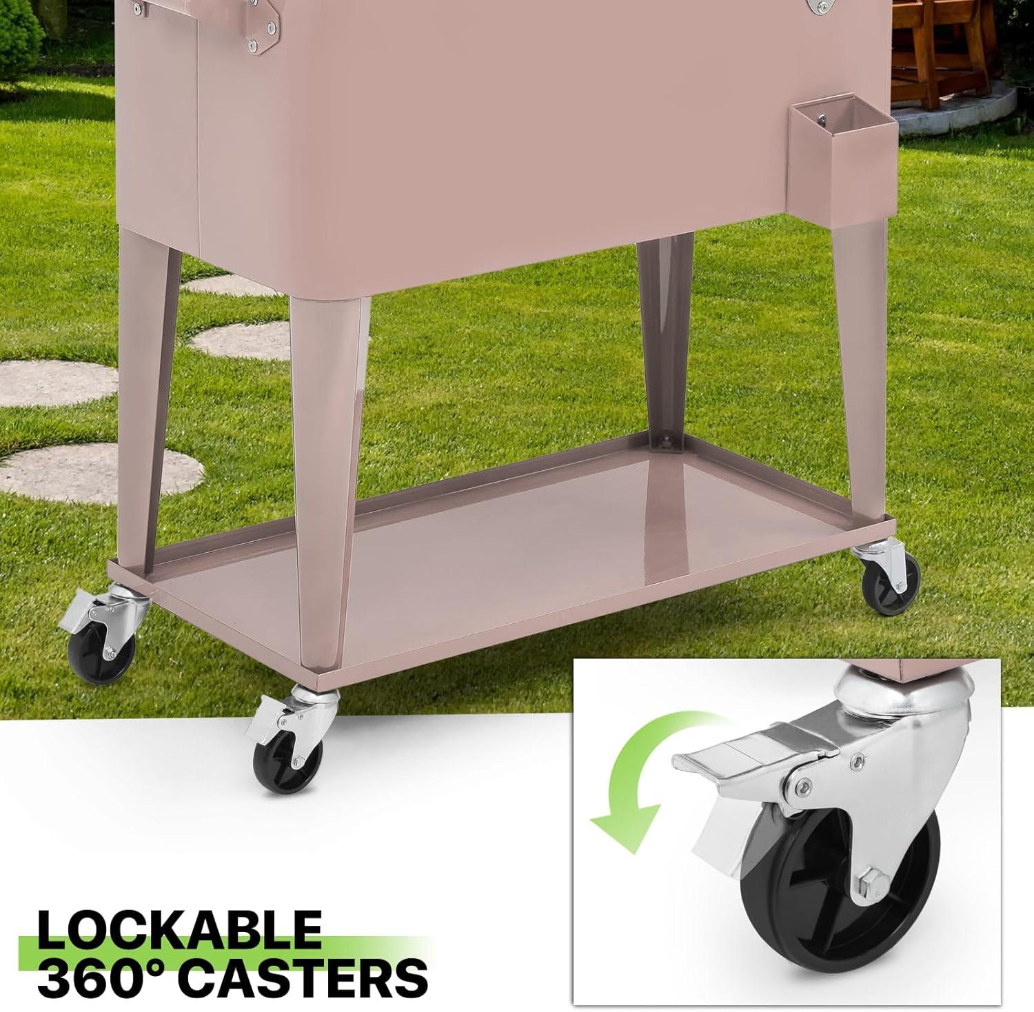 Permasteel 80-Qt Classic Outdoor Patio Cooler On Wheels
