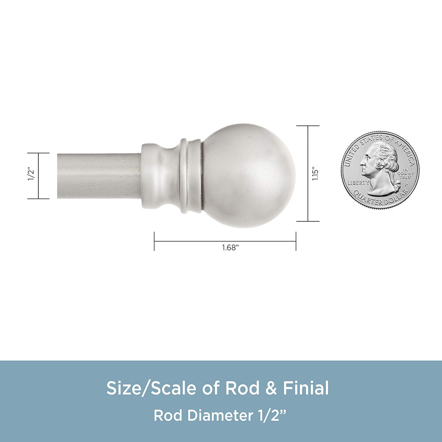 Kenney Kingstown Metal Adjustable 0.5" Single Curtain Rod
