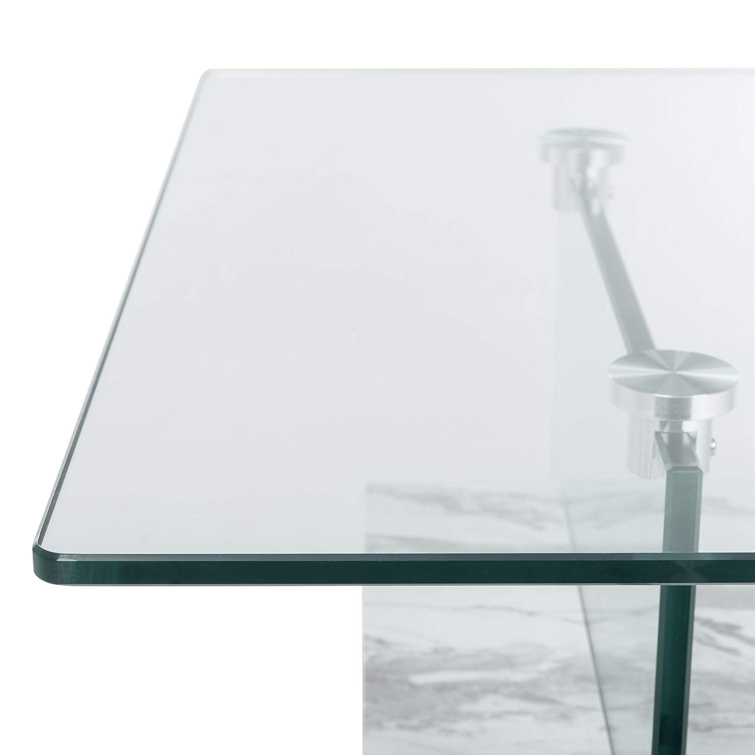 Kayley Coffee Table - Glass/White - Safavieh