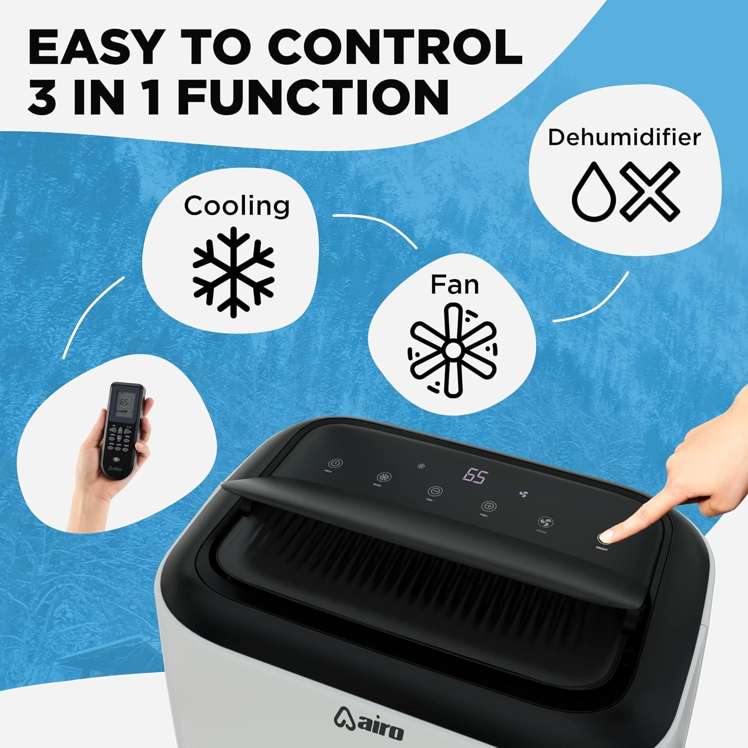 Compact White Portable Air Conditioner with Remote Control