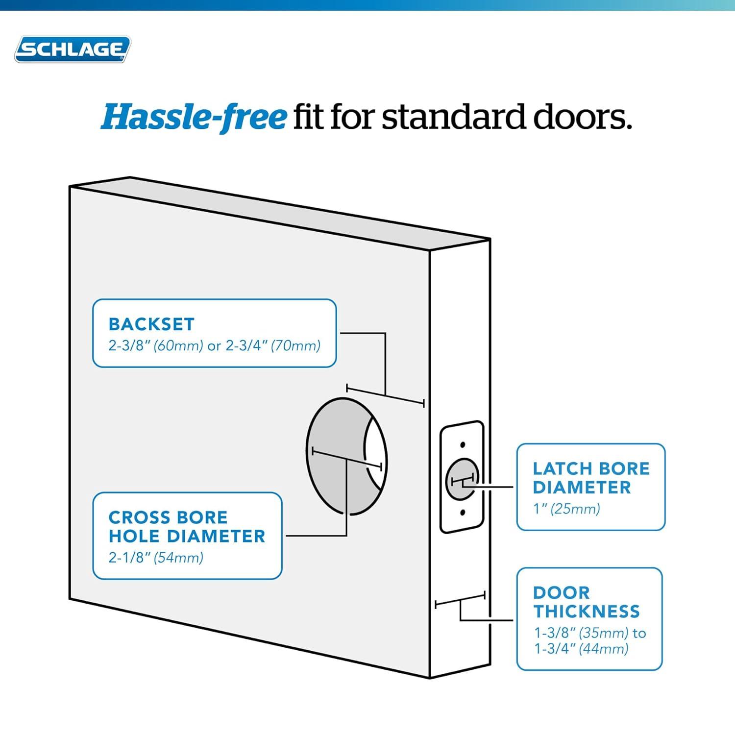 SCHLAGE F51A LAT 716 CEN Latitude Lever with Century Trim Keyed Entry Lock, Aged Bronze