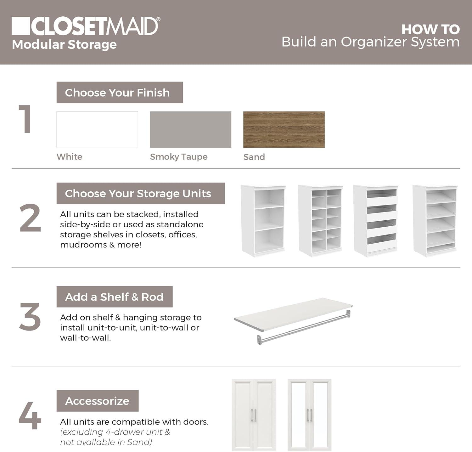 Modular Storage 36.02" W Shelf & Closet Rod