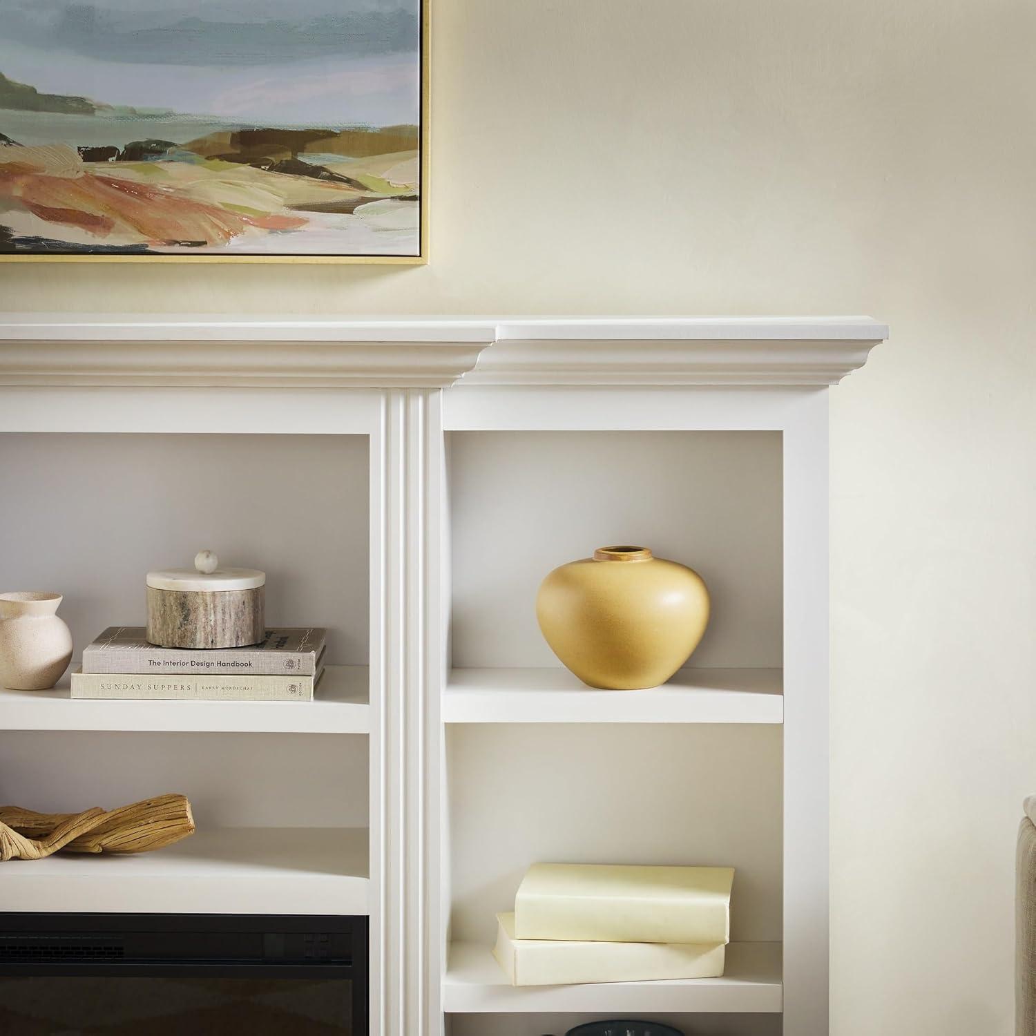 Red Barrel Studio® Traditional 70” Mantel Fireplace with Open Shelving