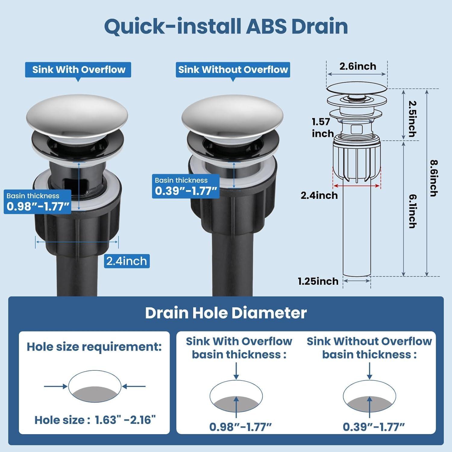 VIBRANTBATH Vessel Sink Faucet Single-handle Bathroom Faucet with Drain Assembly A-99052H-N-2