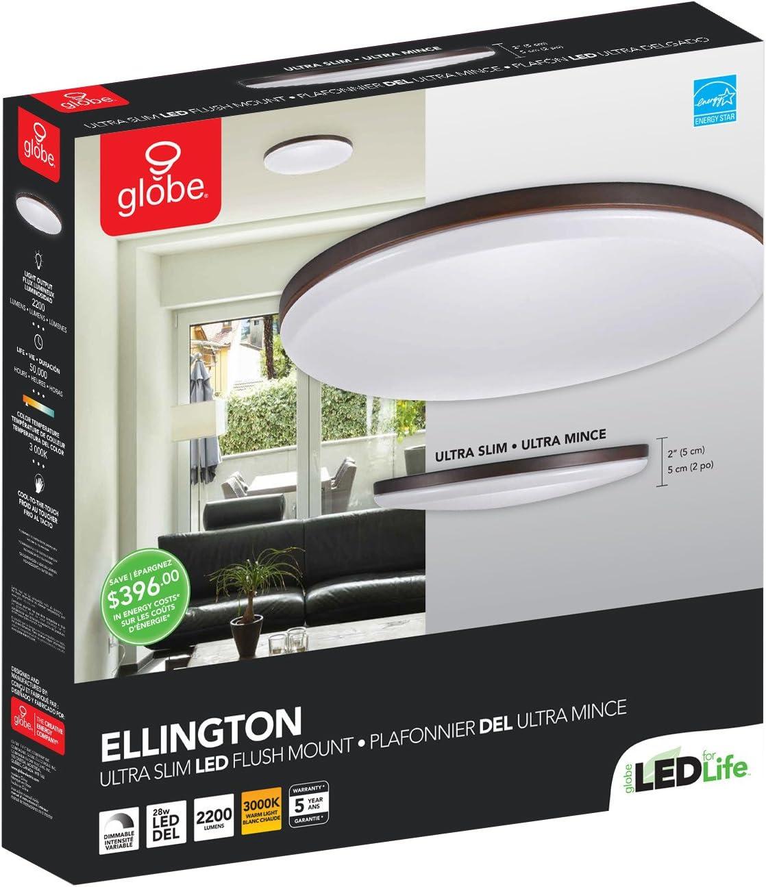 Ellington Dark Bronze Ultra Slim LED Flush Mount Ceiling Light