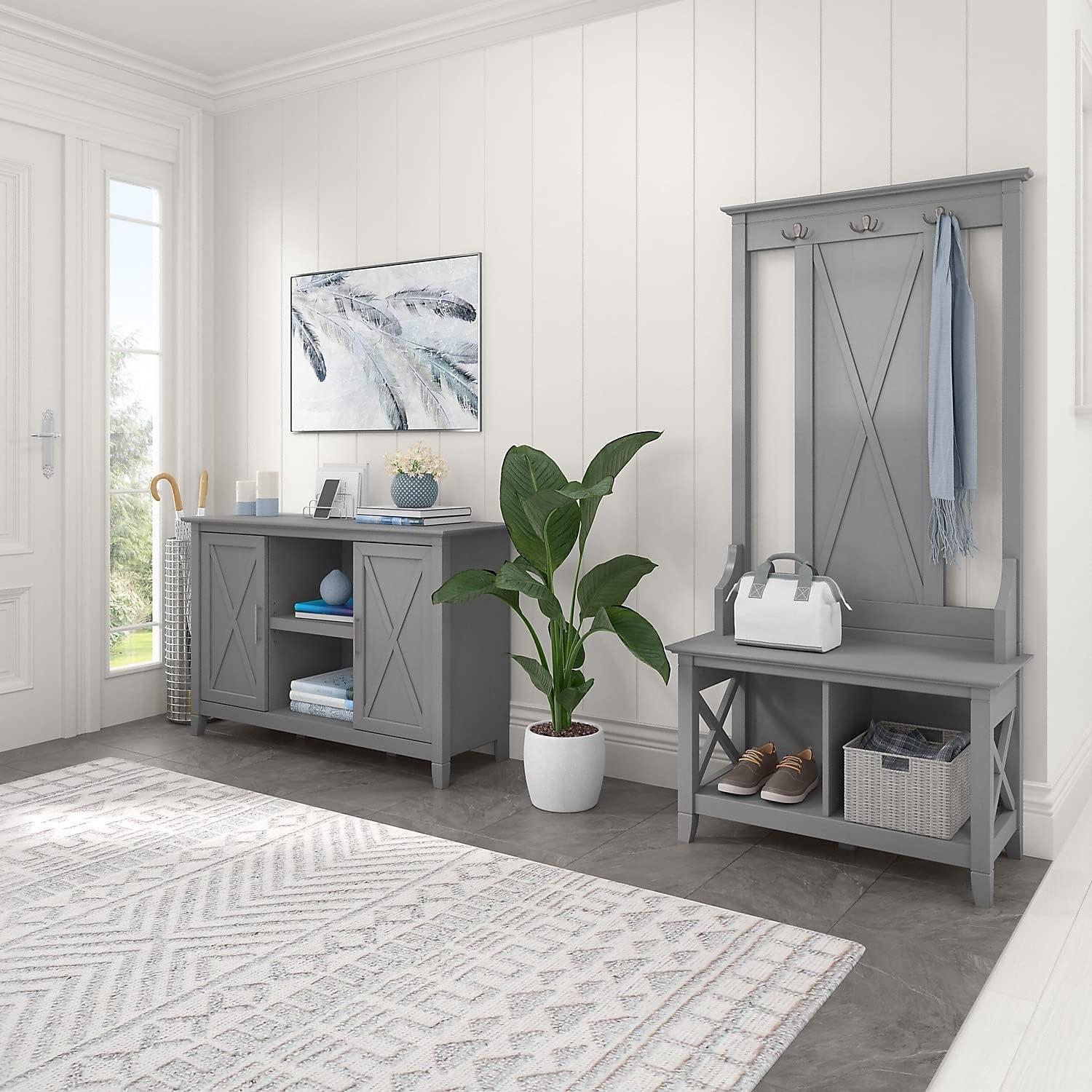 Key West Accent Cabinet with Doors in Cape Cod Gray - Engineered Wood