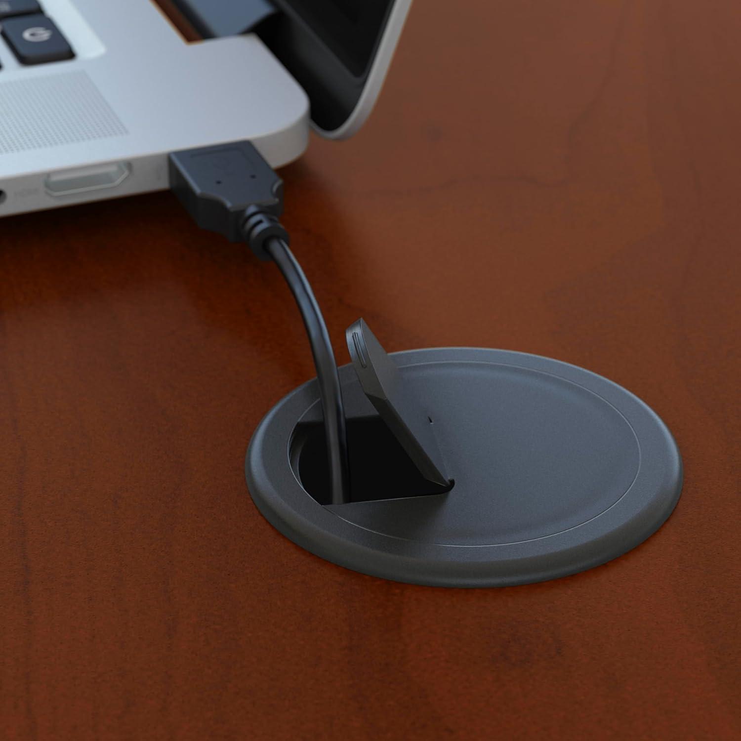 Series C Bow Front Desk with (2) 3 Drawer Mobile Pedestals