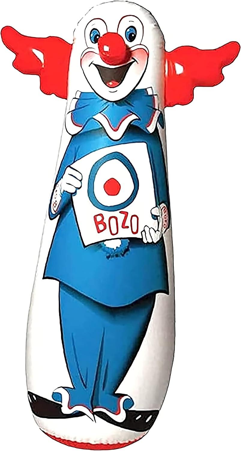 WARM FUZZY Toys - The Original Bozo The Clown Inflatable 3-D Bop Bag Works Great for Ages 3+ and at Home, in The Classroom or as an Energy/Stress Reliever